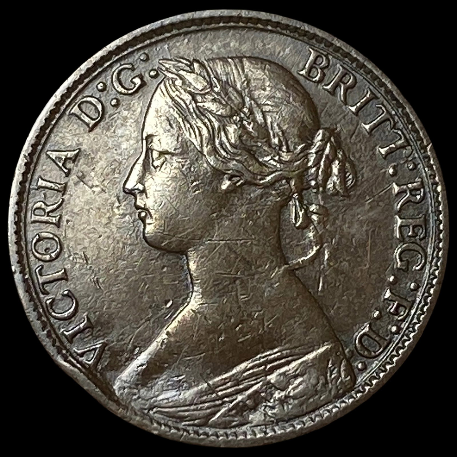 1860 Great Britain Bronze 1 Farthing: 1860 Great Britain Bronze 1 Farthing