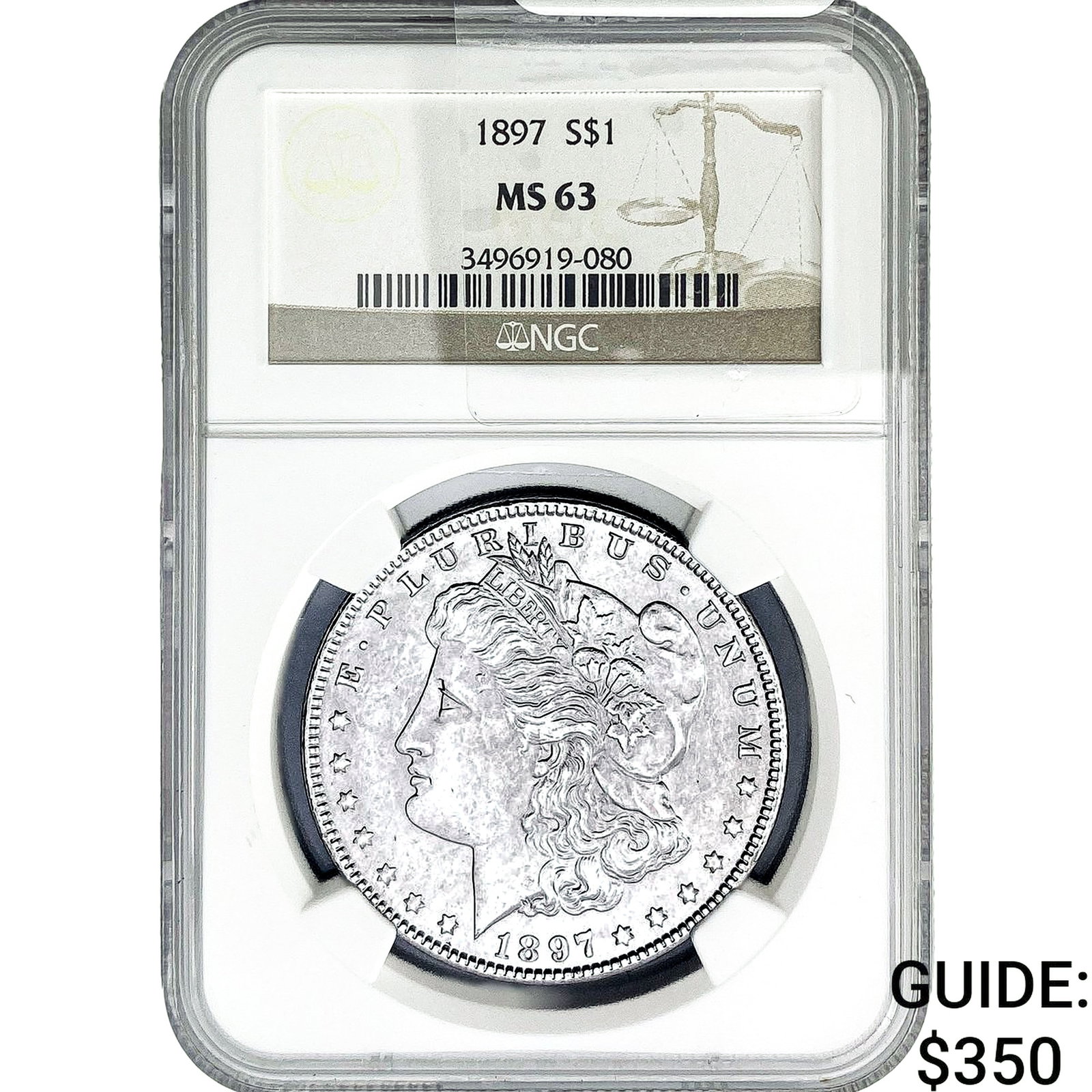 1897 Morgan Silver Dollar NGC MS63: 1897 Morgan Silver Dollar NGC MS63