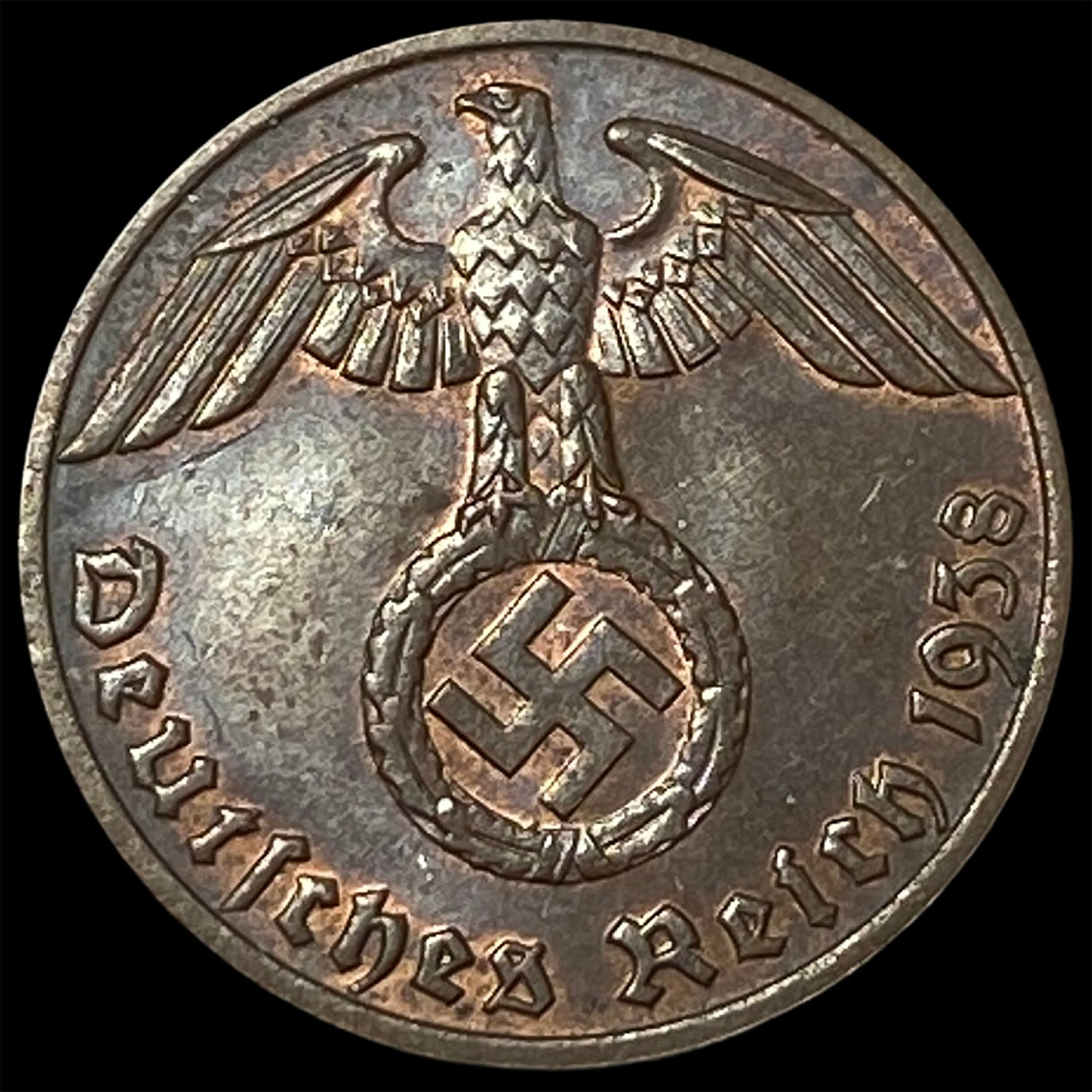 1938B Germany Third Reich Bronze 10 Pfennig: 1938B Germany Third Reich Bronze 10 Pfennig
