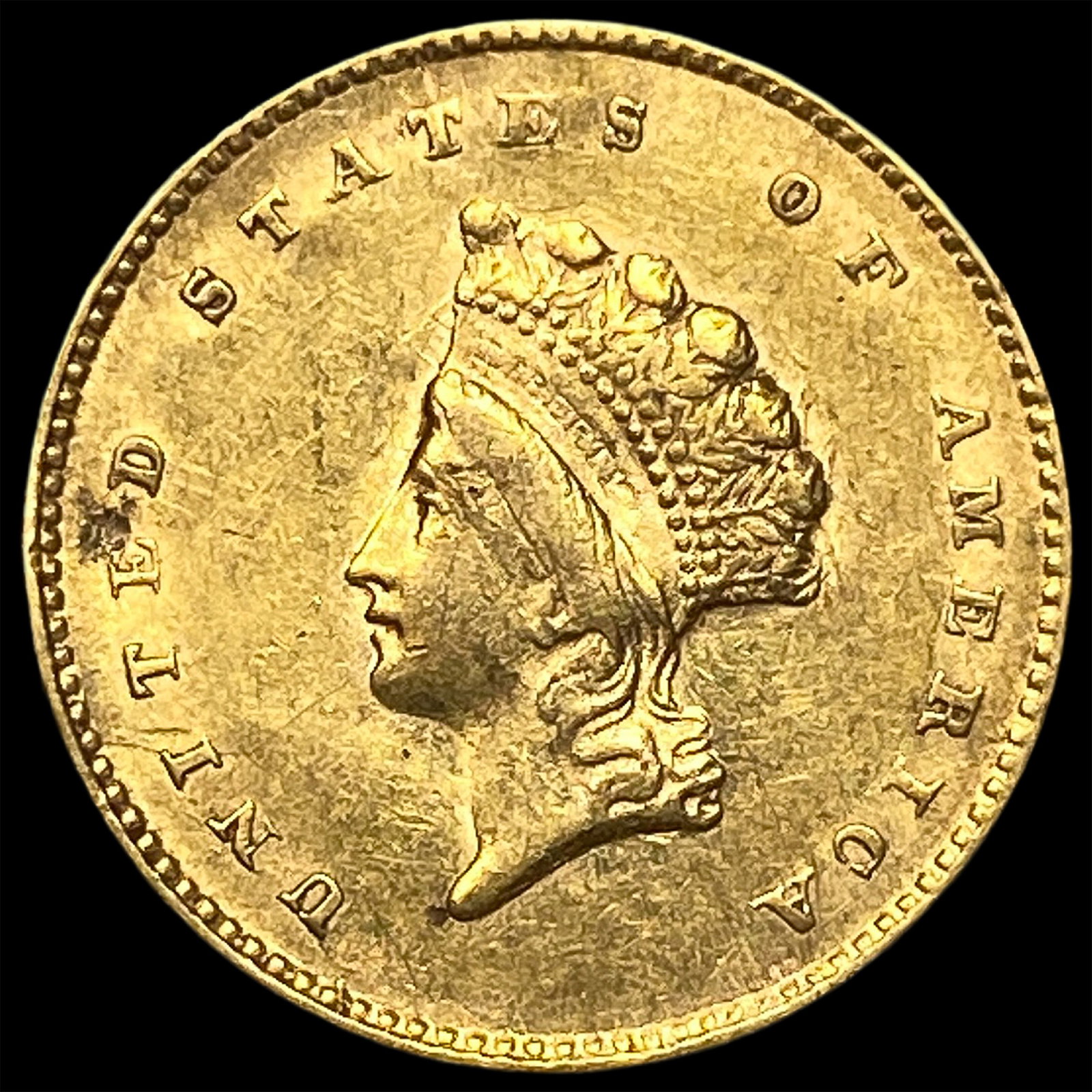 1855 Gold $1 Indian Princess Type 2 CLOSELY UNCIRCULATED: 1855 Gold $1 Indian Princess Type 2 CLOSELY UNCIRCULATED