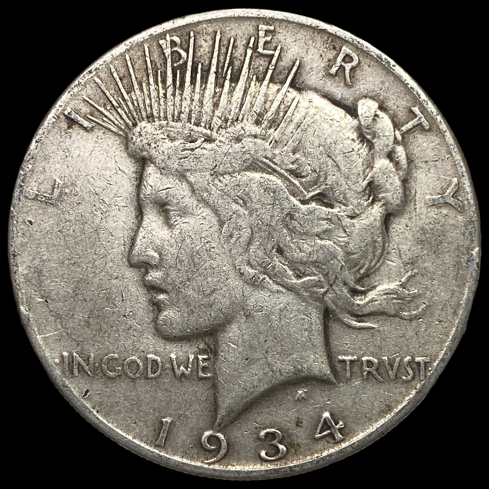 1934-S Silver Peace Dollar NICELY CIRCULATED (1 of 2)