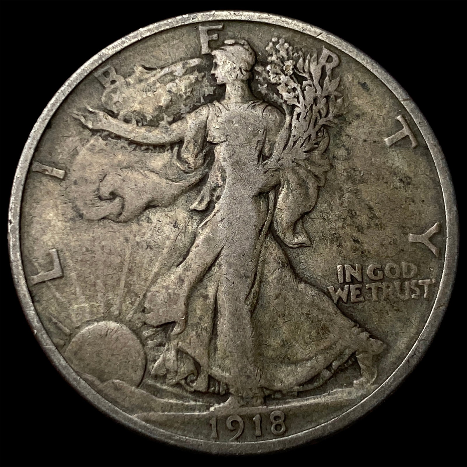 1918 Walking Liberty Half Dollar LIGHTLY CIRCULATED (1 of 2)