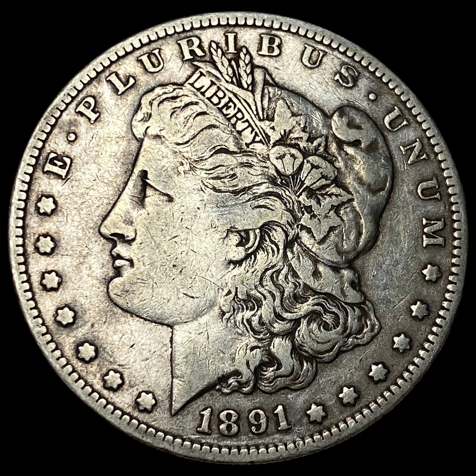 1891-S Silver Morgan Dollar NEARLY UNCIRCULATED: 1891-S Silver Morgan Dollar NEARLY UNCIRCULATED