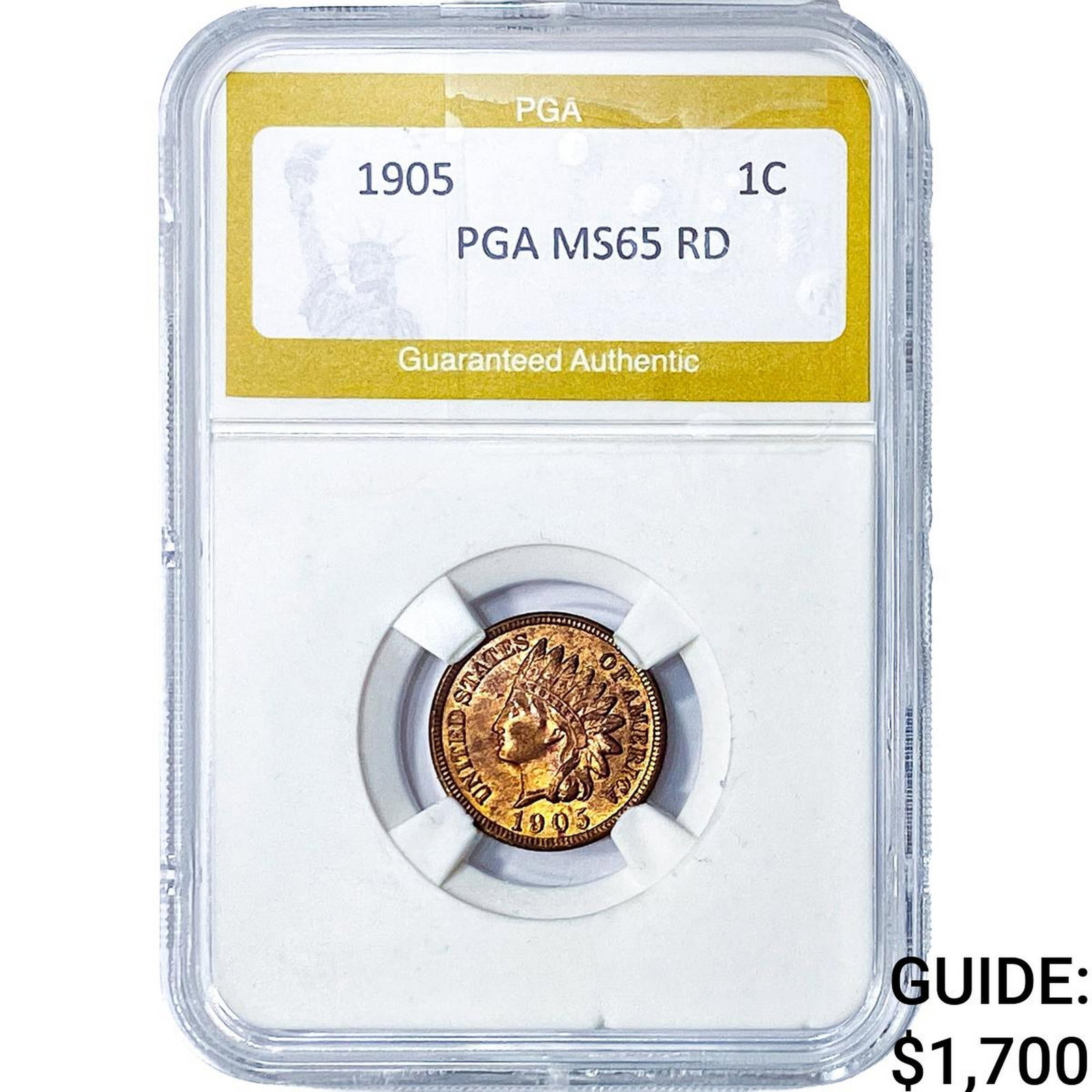 1905 Indian Head Cent PGA MS65 RD (1 of 2)
