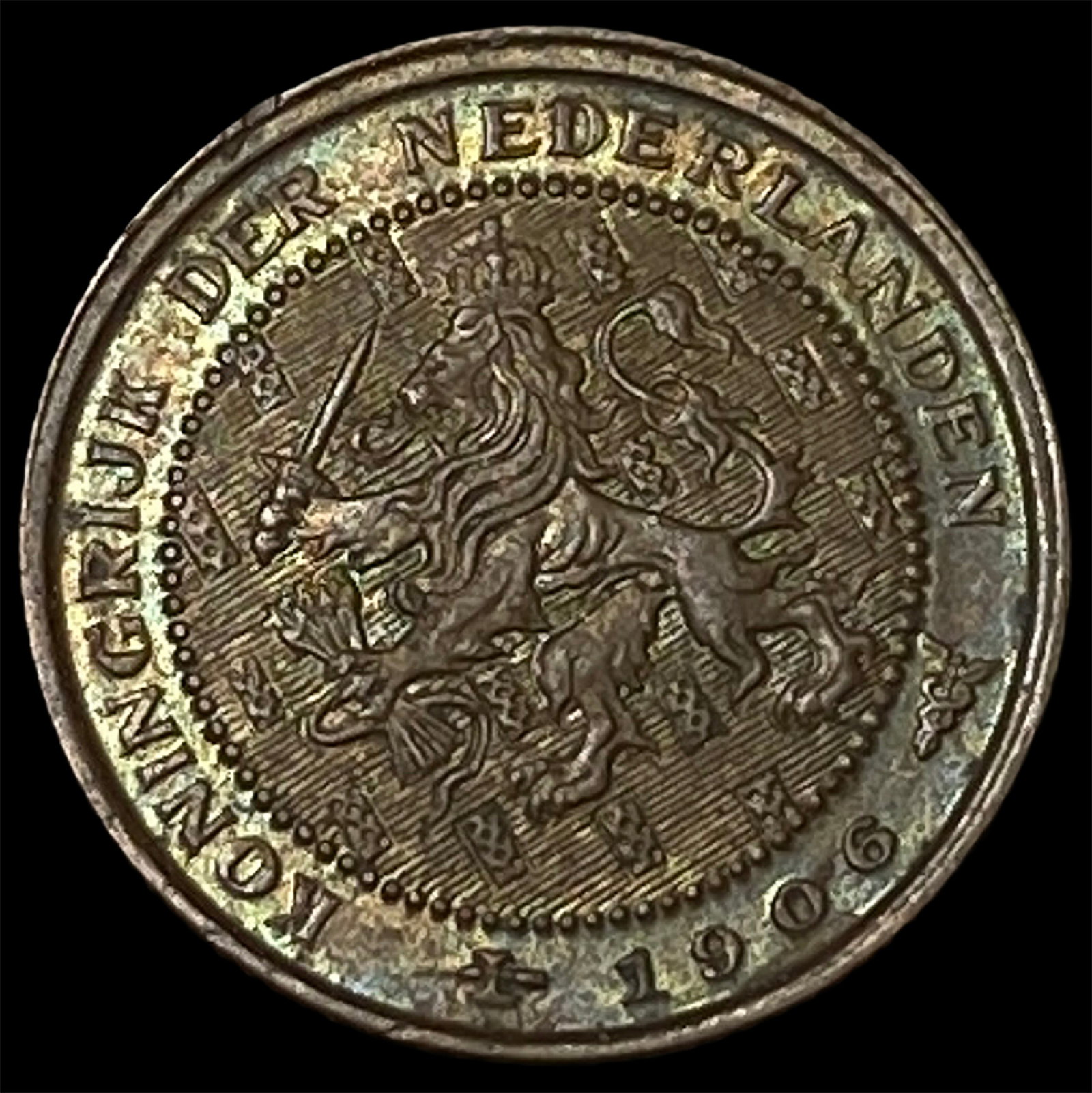1906 Netherlands Brone 1/2 Cent (1 of 2)