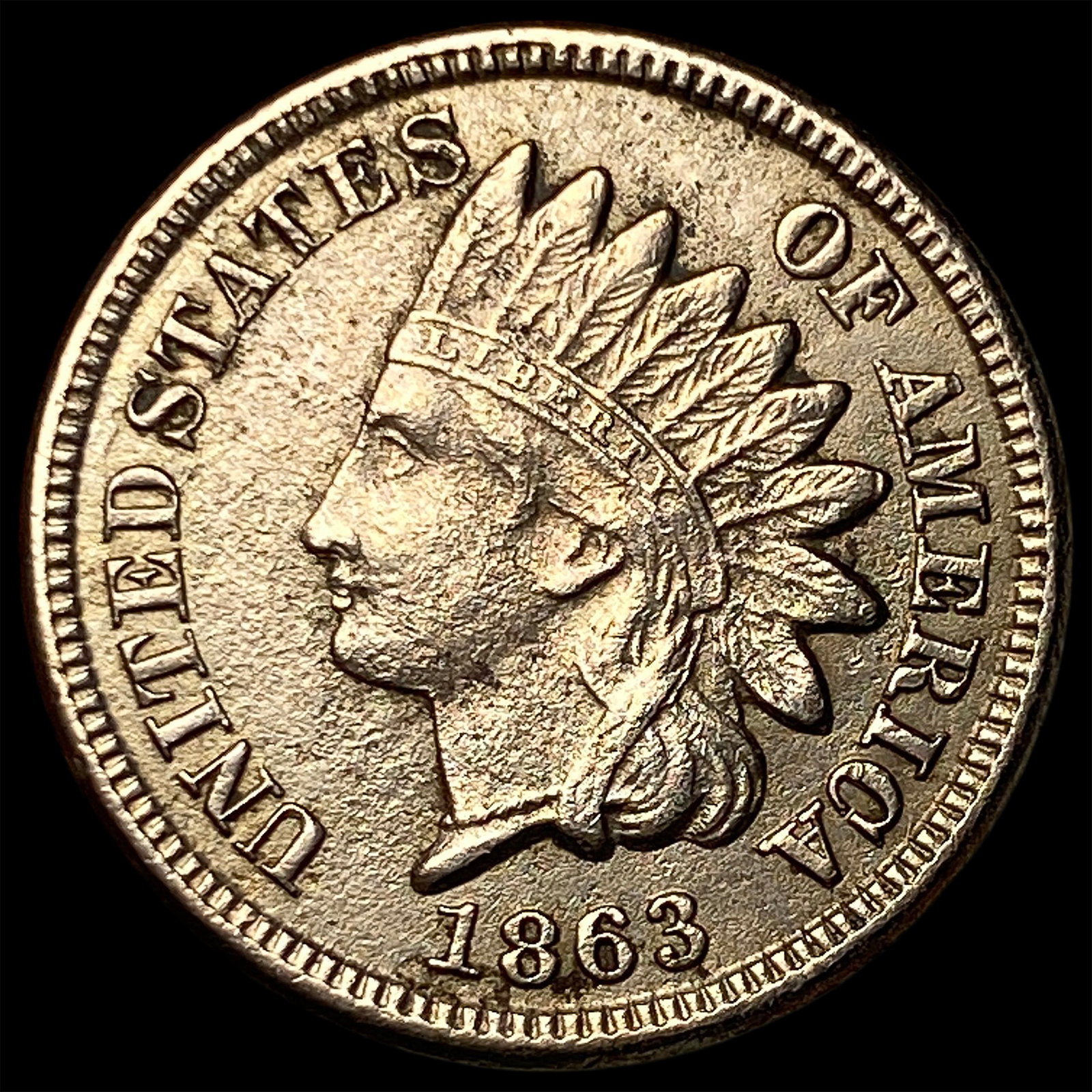 1863 Indian Head Cent CLOSELY UNCIRCULATED: 1863 Indian Head Cent CLOSELY UNCIRCULATED