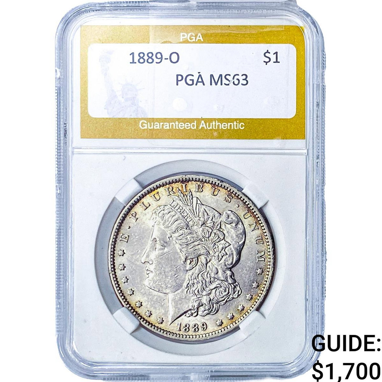 1889-O Morgan Silver Dollar PGA MS63: 1889-O Morgan Silver Dollar PGA MS63