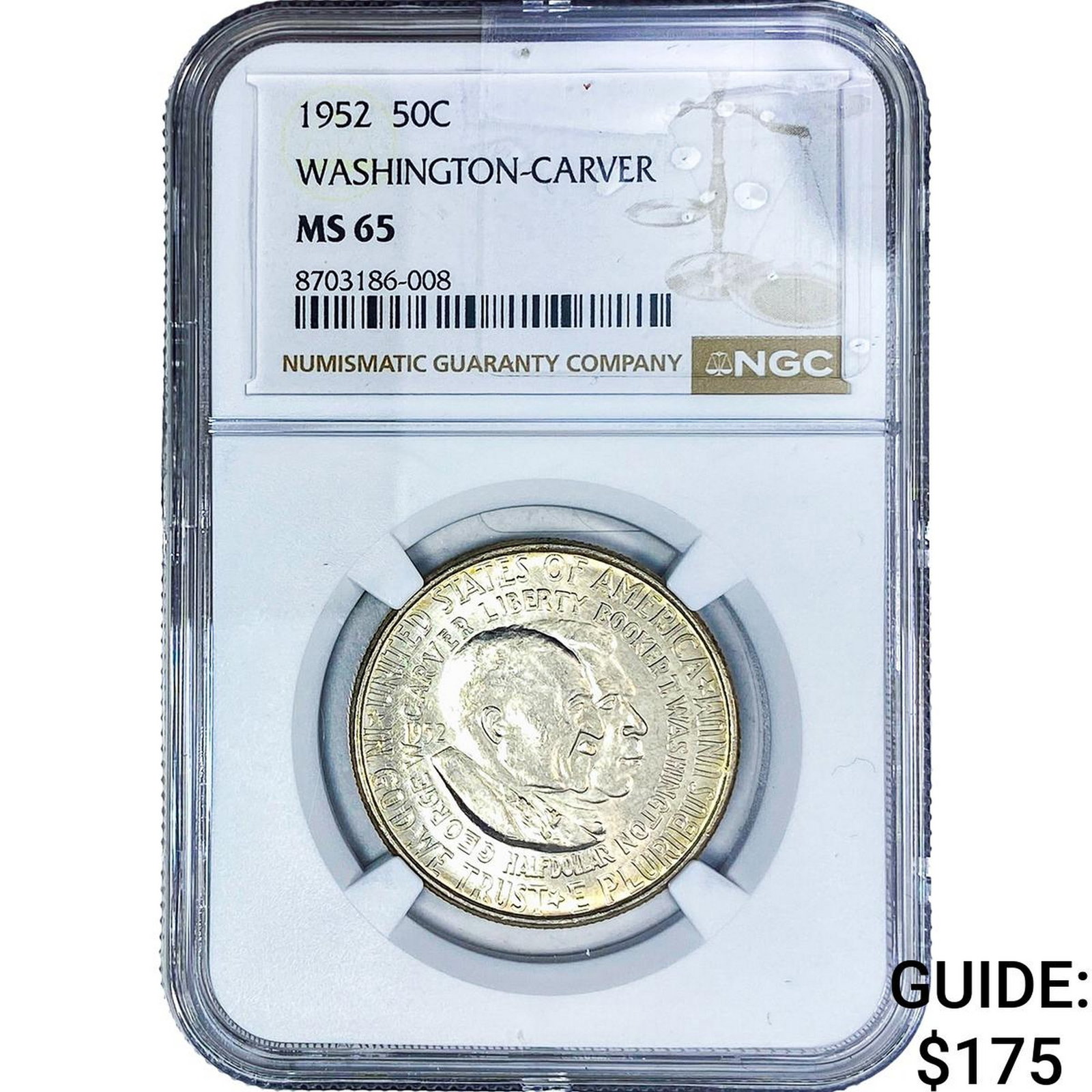 1952 Washington Carver Half Dollar NGC MS65 (1 of 2)