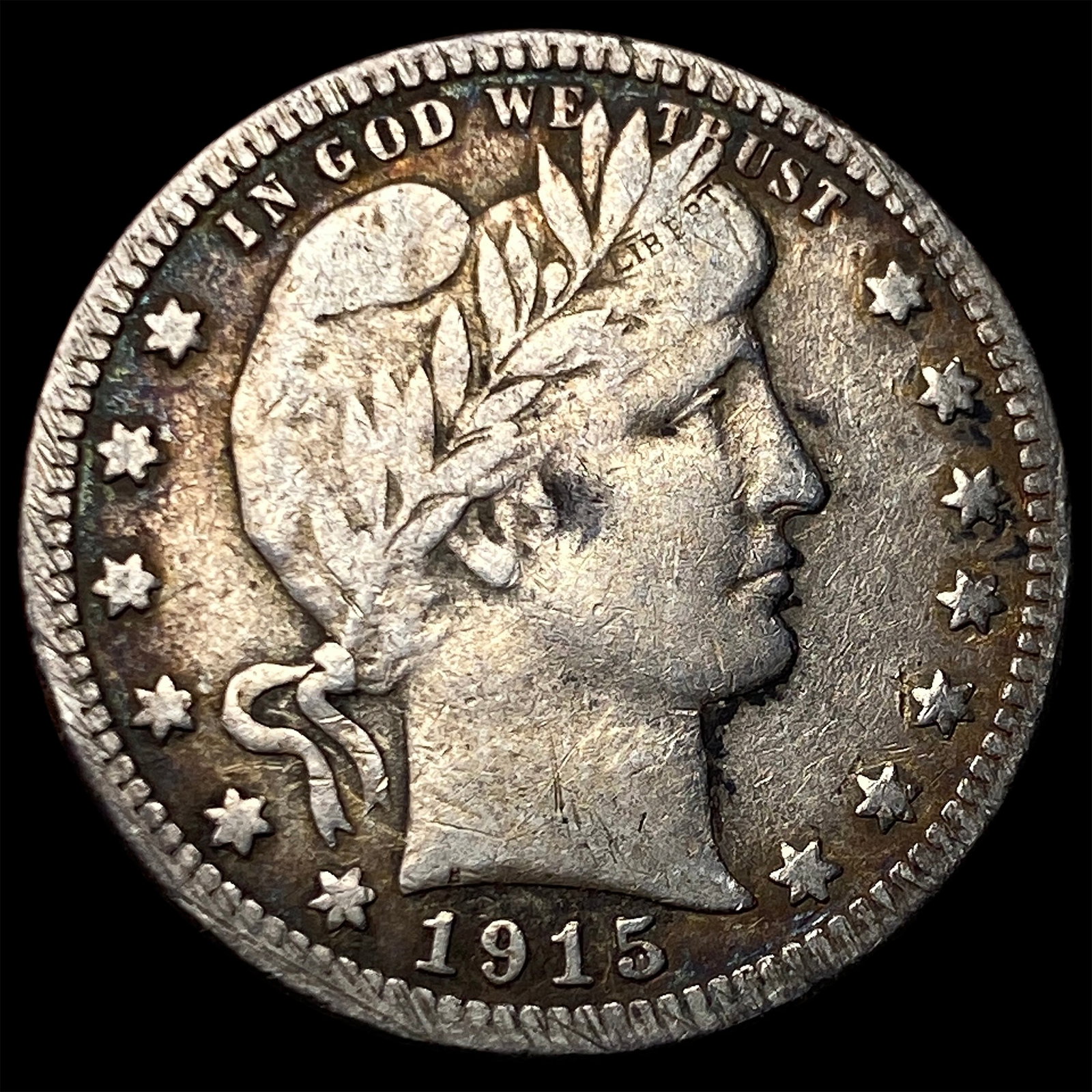 1915-S Silver Barber Quarter LIGHTLY CIRCULATED (1 of 2)