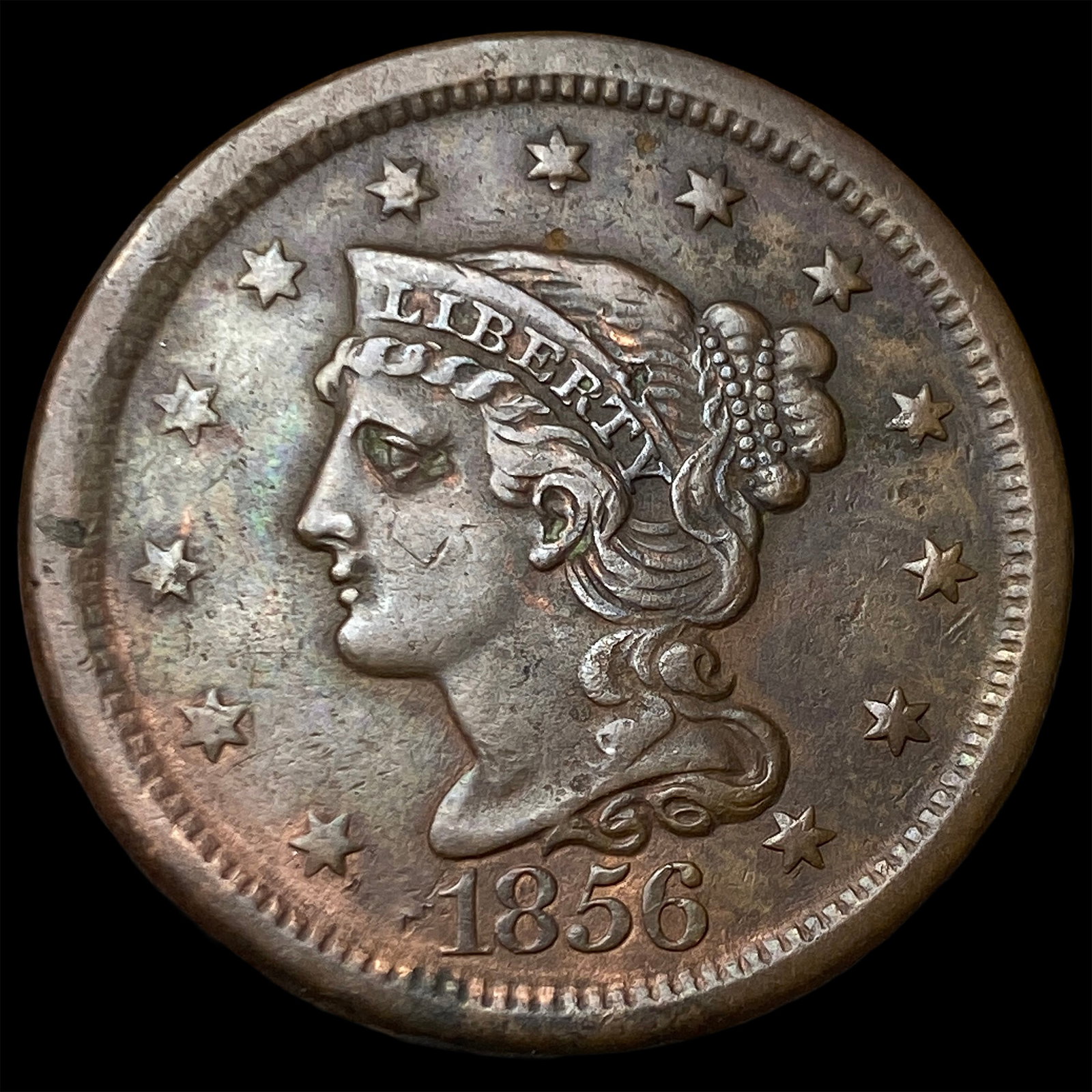 1856 Braided Hair Large Cent NEARLY UNCIRCULATED: 1856 Braided Hair Large Cent NEARLY UNCIRCULATED