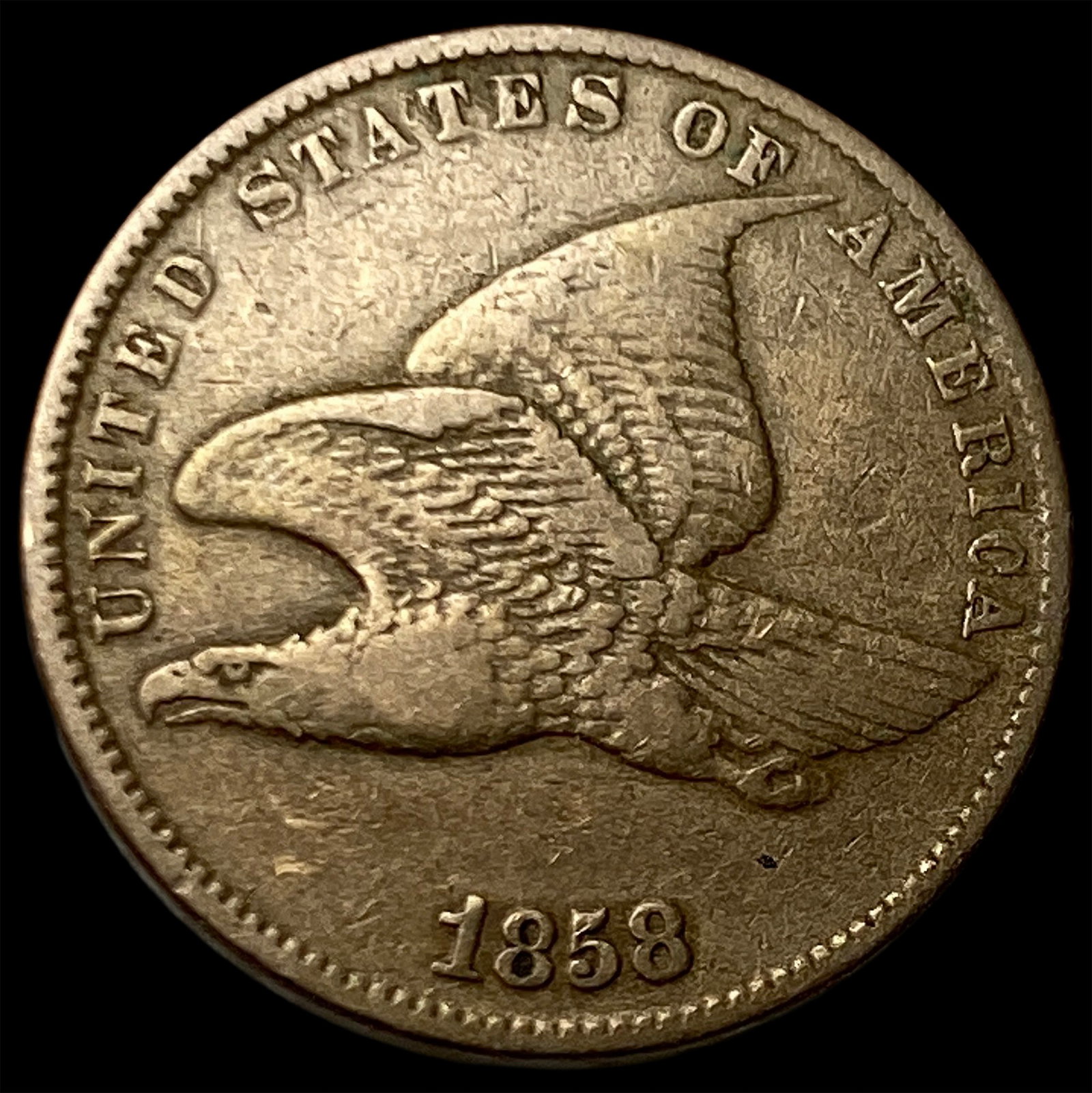 1858 Flying Eagle Cent NEARLY UNCIRCULATED: 1858 Flying Eagle Cent NEARLY UNCIRCULATED