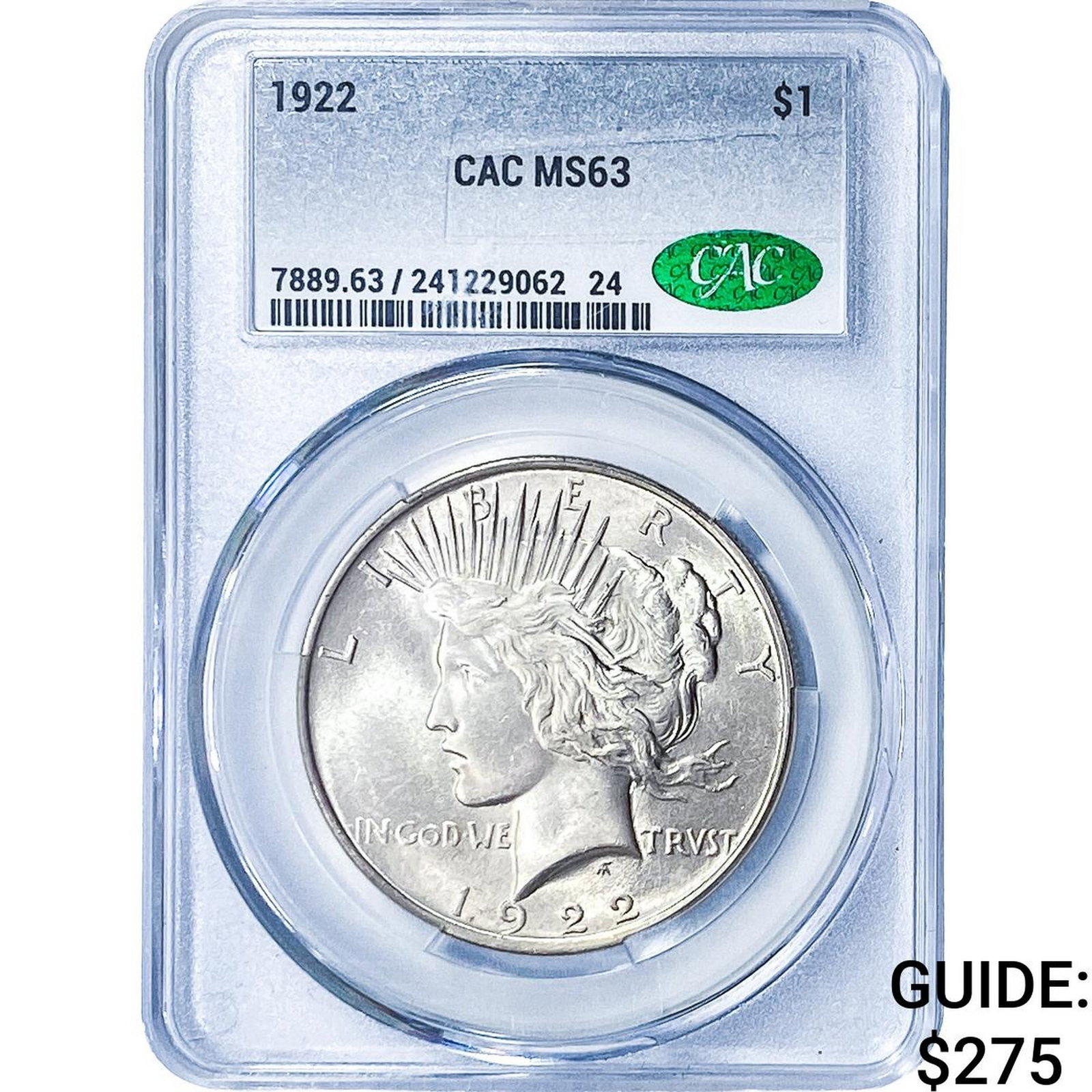 1922 Silver Peace Dollar CAC MS63 (1 of 2)