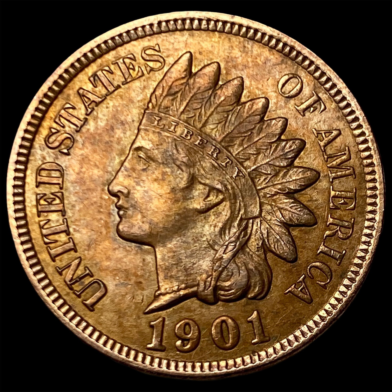 1901 Indian Head Cent CLOSELY UNCIRCULATED: 1901 Indian Head Cent CLOSELY UNCIRCULATED