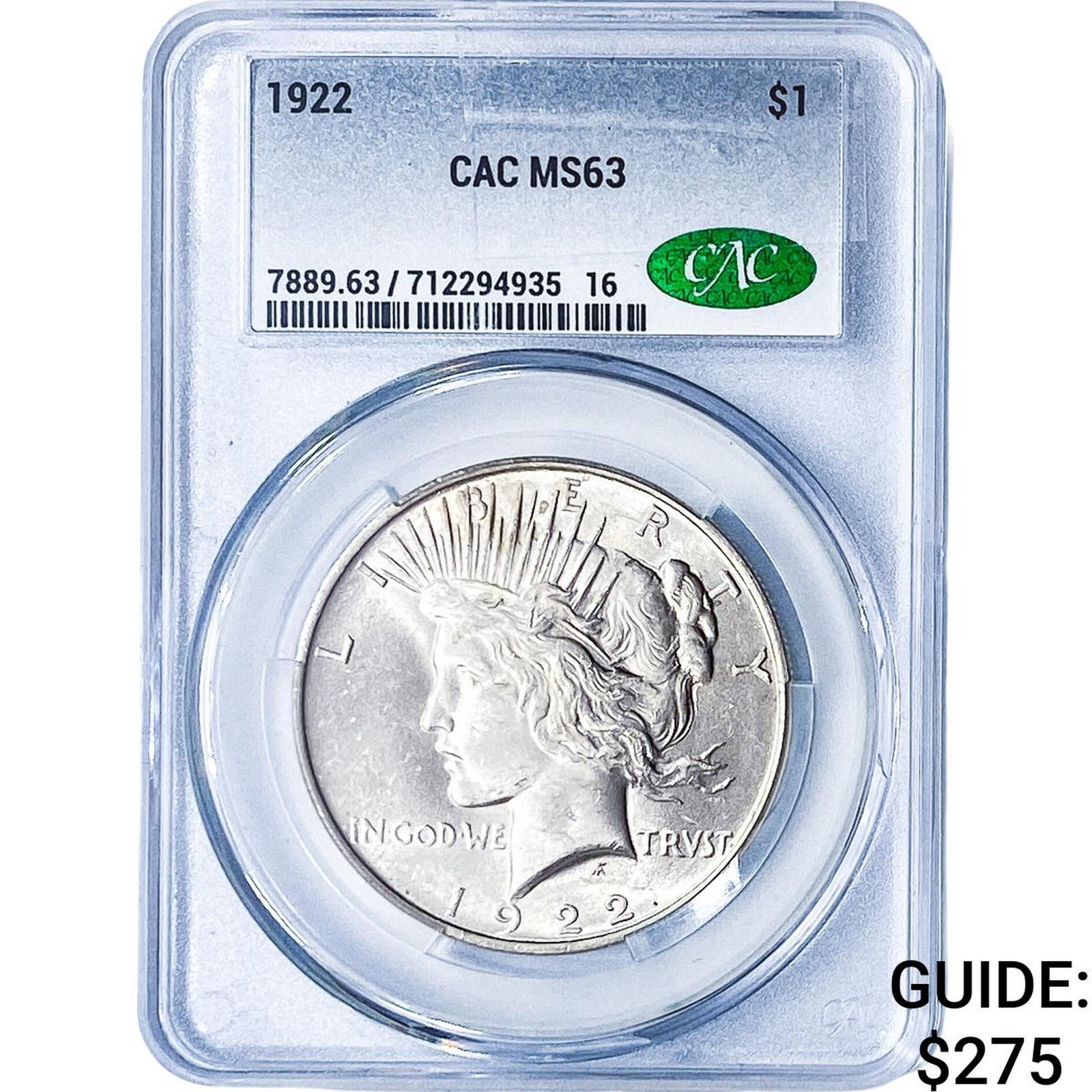 1922 Silver Peace Dollar CAC MS63 (1 of 2)