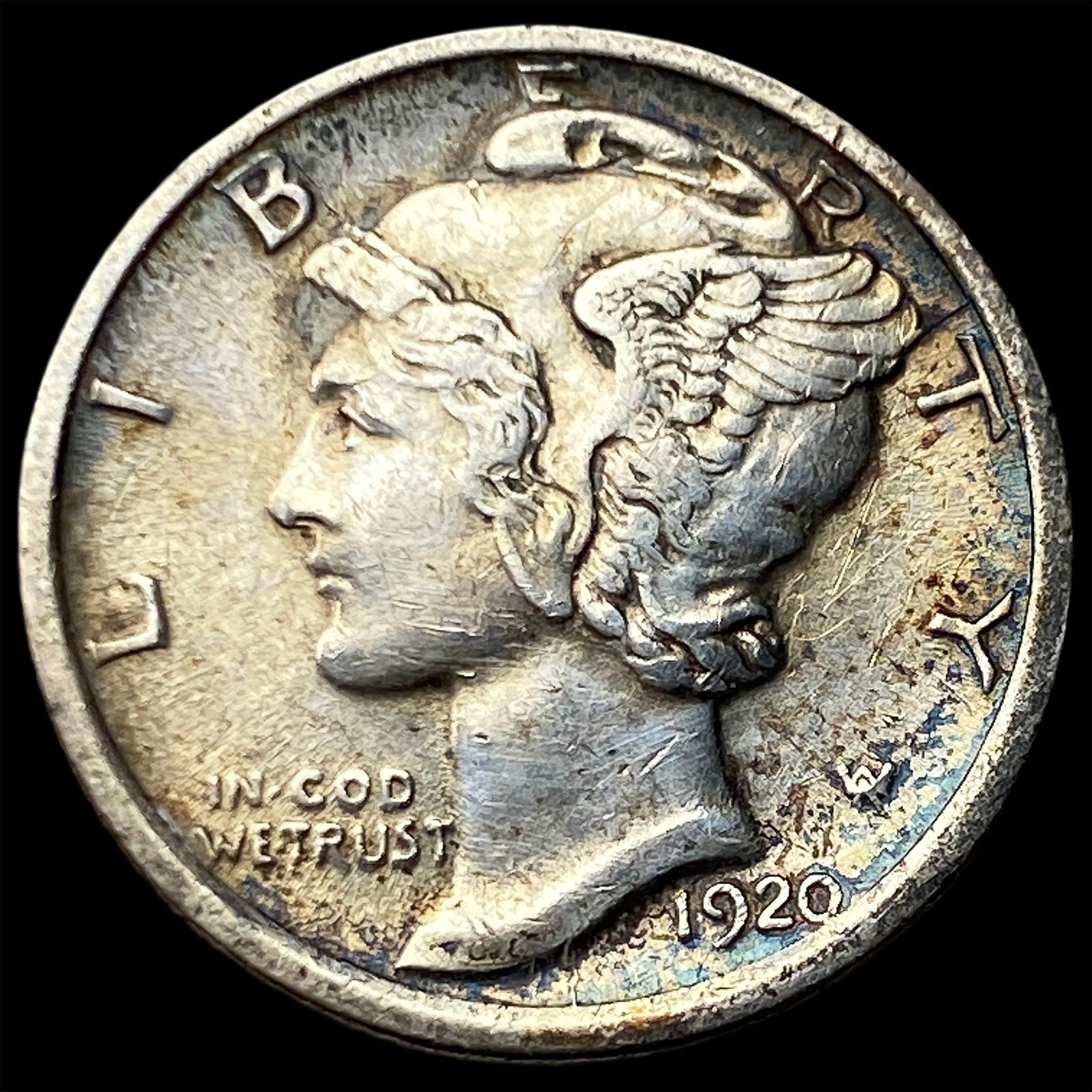 1920-D Silver Mercury Dime CLOSELY UNCIRCULATED: 1920-D Silver Mercury Dime CLOSELY UNCIRCULATED