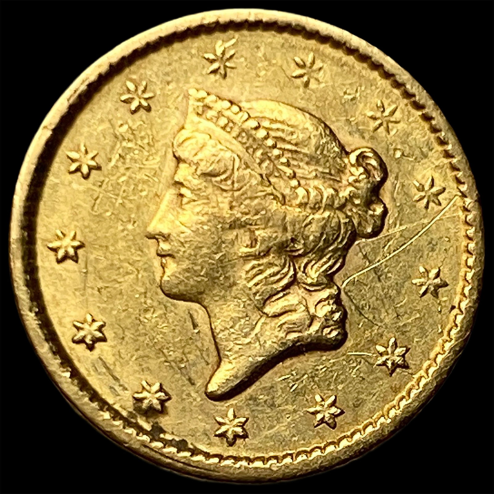 1851 Gold $1 Liberty Head Type 1 CLOSELY UNCIRCULATED: 1851 Gold $1 Liberty Head Type 1 CLOSELY UNCIRCULATED