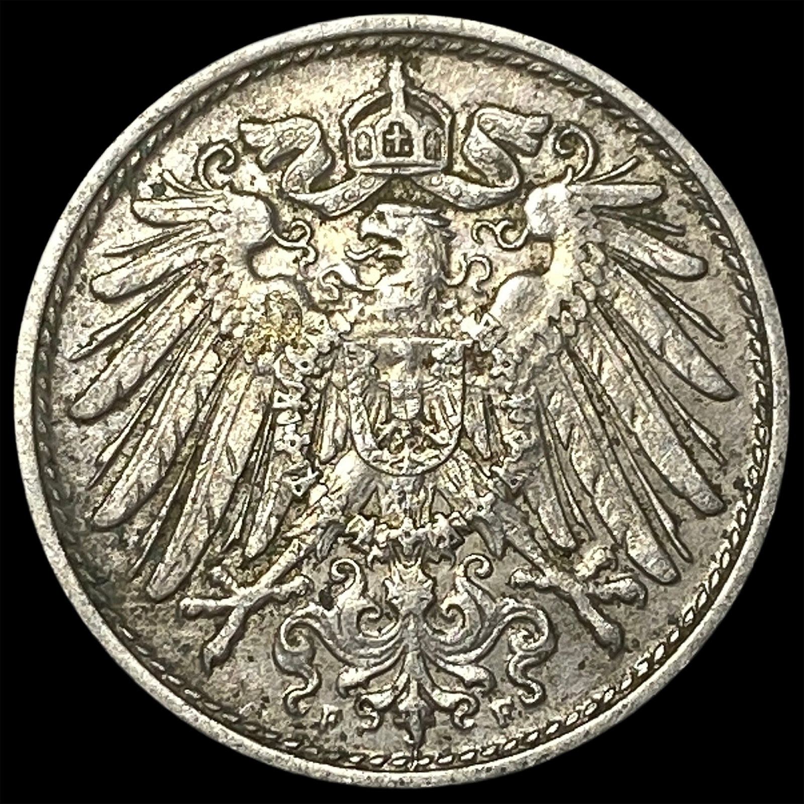 1914F German Empire Copper Nickel 10 Pfennig: 1914F German Empire Copper Nickel 10 Pfennig