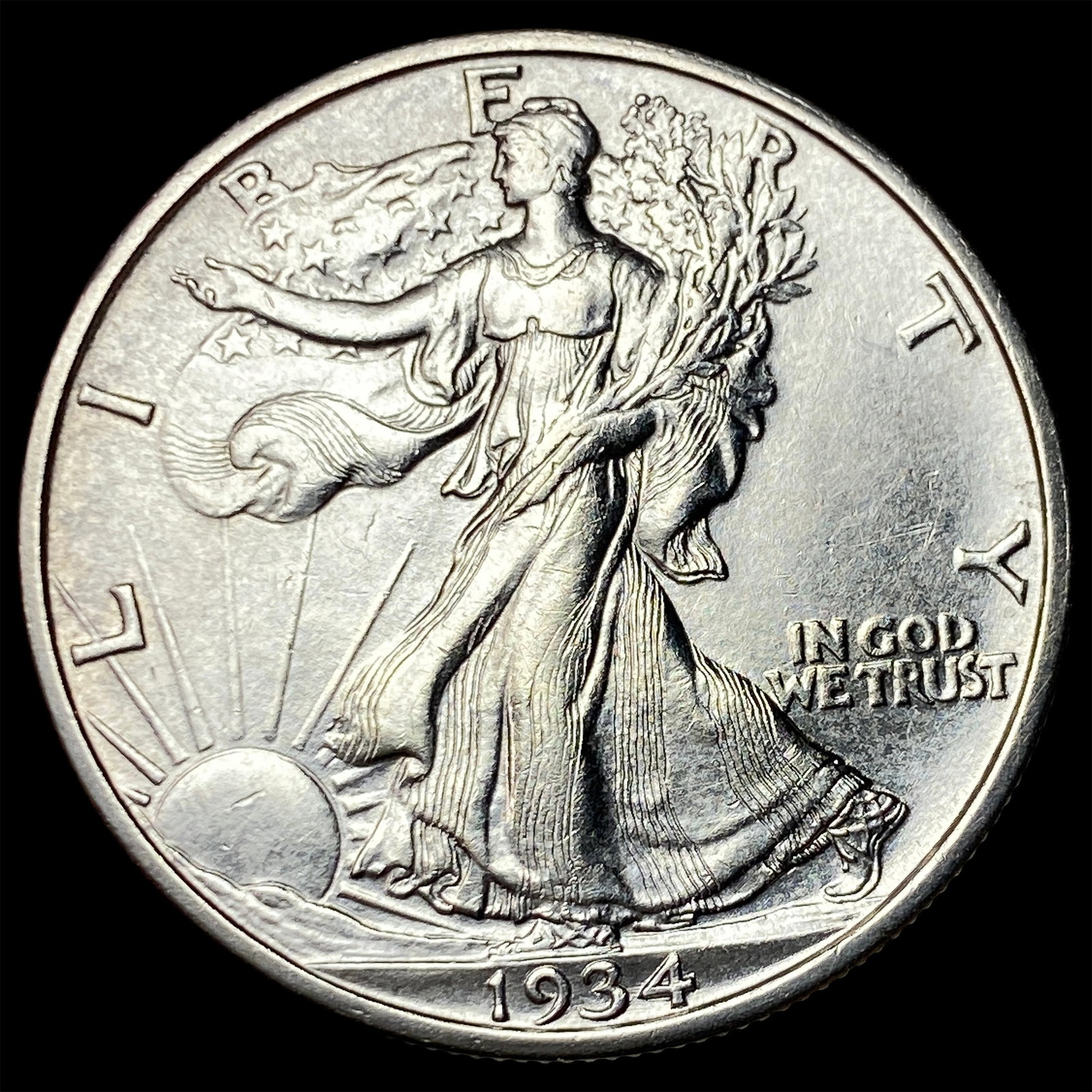 1934-S Silver Walking Liberty Half Dollar UNCIRCULATED (1 of 2)