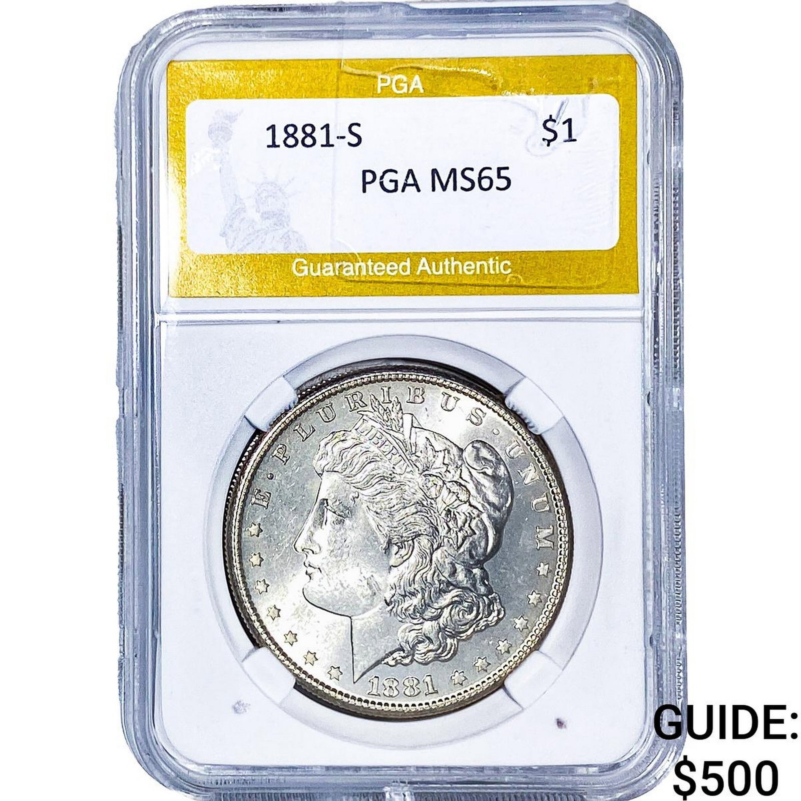 1881-S Morgan Silver Dollar PGA MS65: 1881-S Morgan Silver Dollar PGA MS65