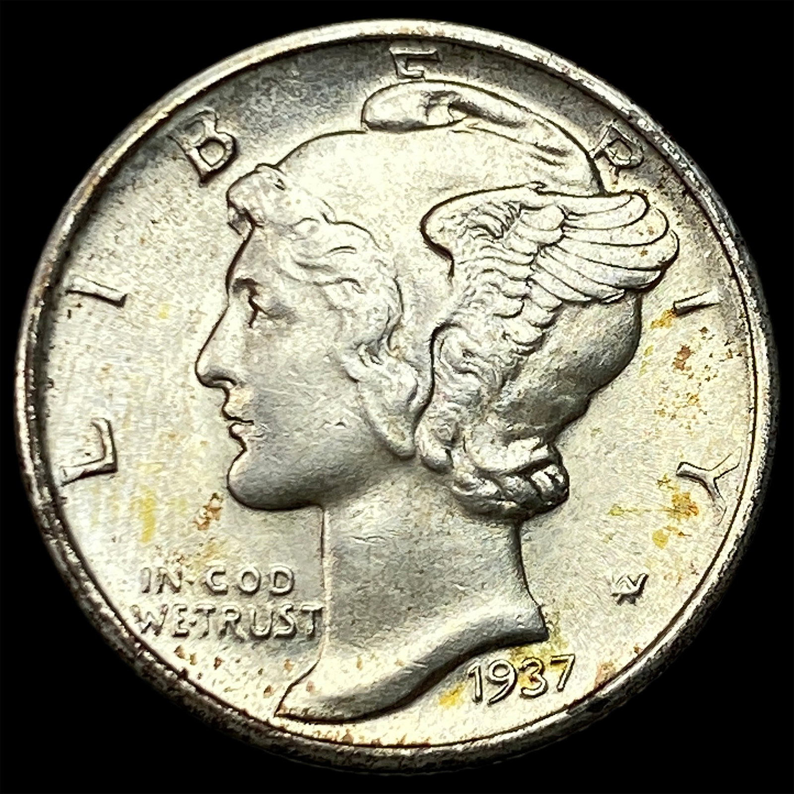 1937-D Silver Mercury Dime CHOICE BU: 1937-D Silver Mercury Dime CHOICE BU