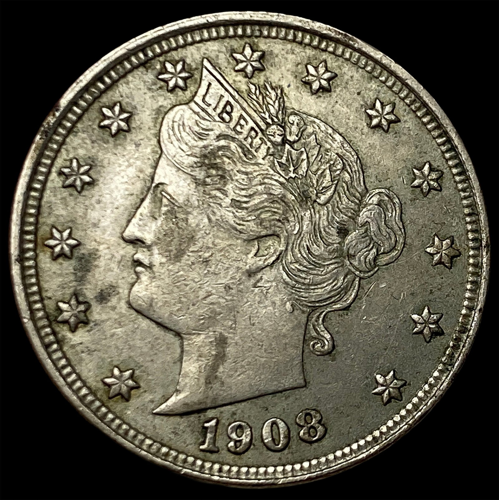 1908 Liberty Head Nickel CLOSELY UNCIRCULATED: 1908 Liberty Head Nickel CLOSELY UNCIRCULATED