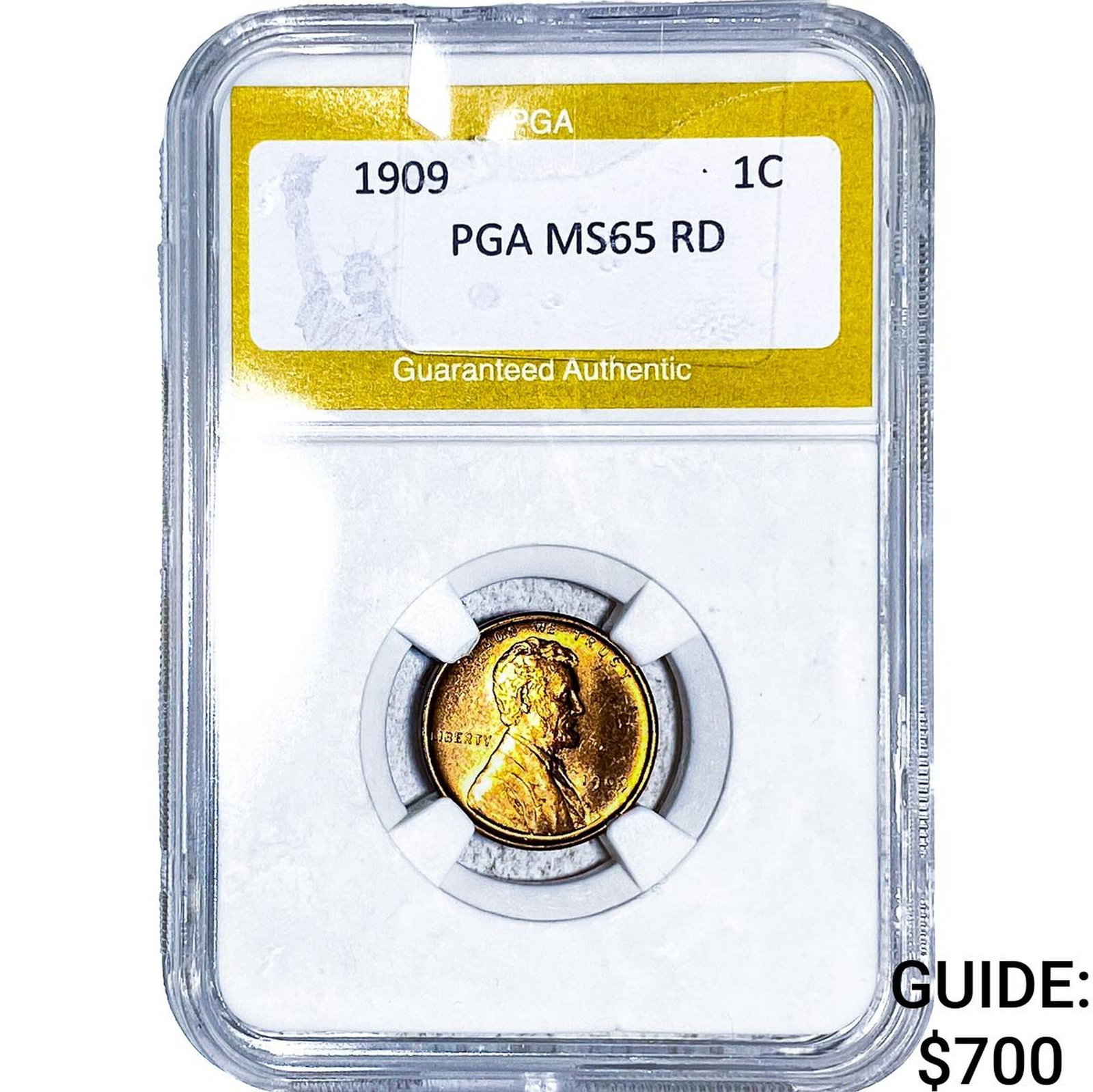1909 Wheat Cent PGA MS65 RD: 1909 Wheat Cent PGA MS65 RD