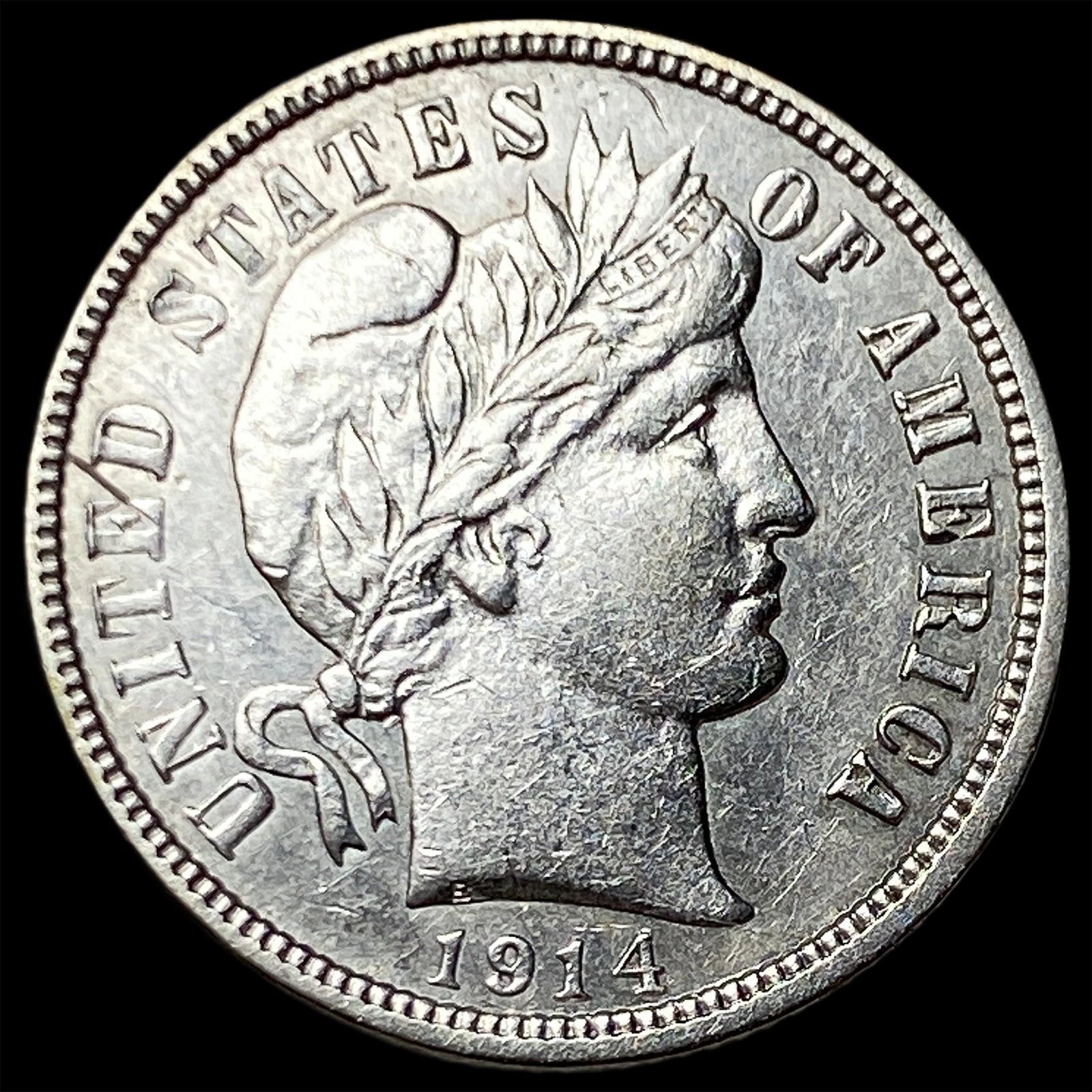 1914-D Silver Barber Dime CLOSELY UNCIRCULATED: 1914-D Silver Barber Dime CLOSELY UNCIRCULATED