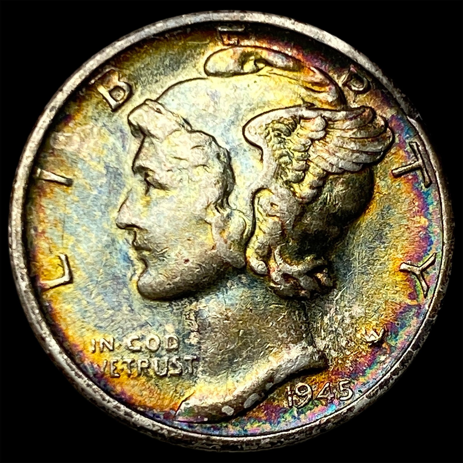 1945-S Silver Mercury Dime CHOICE AU: 1945-S Silver Mercury Dime CHOICE AU