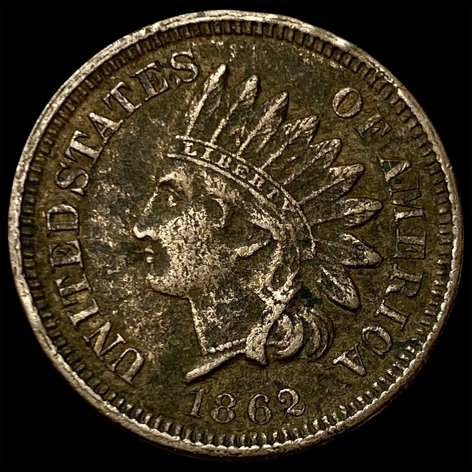 1862 Indian Head Cent ABOUT UNCIRCULATED (1 of 2)