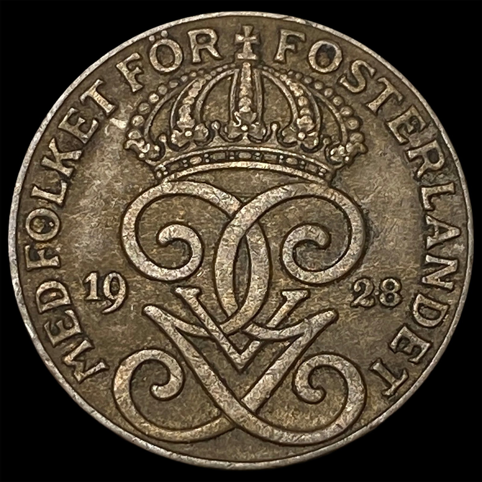 1928 Denmark Bronze 2 Ore (1 of 2)