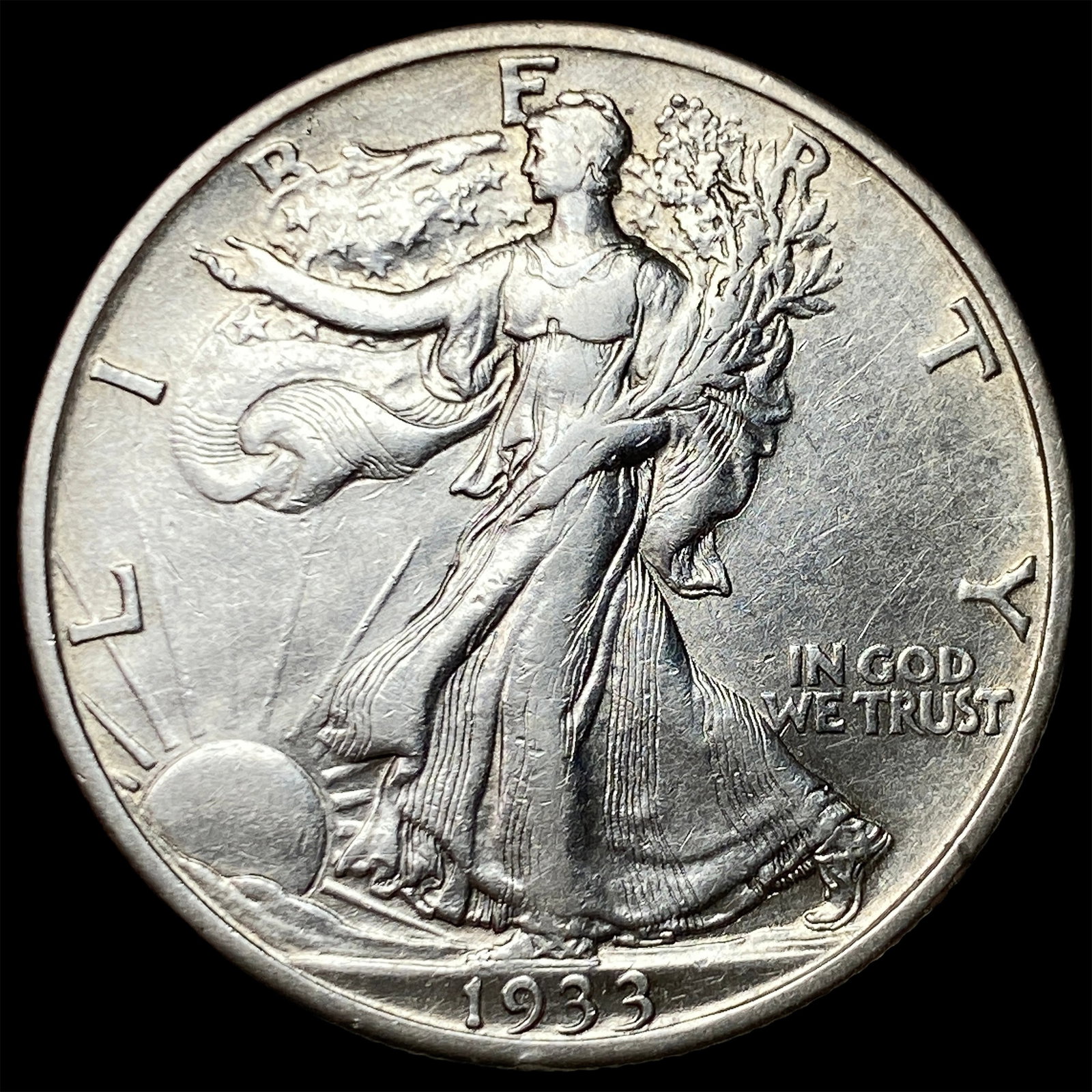 1933-S Silver Walking Liberty Half Dollar CLOSELY UNCIRCULATED (1 of 2)