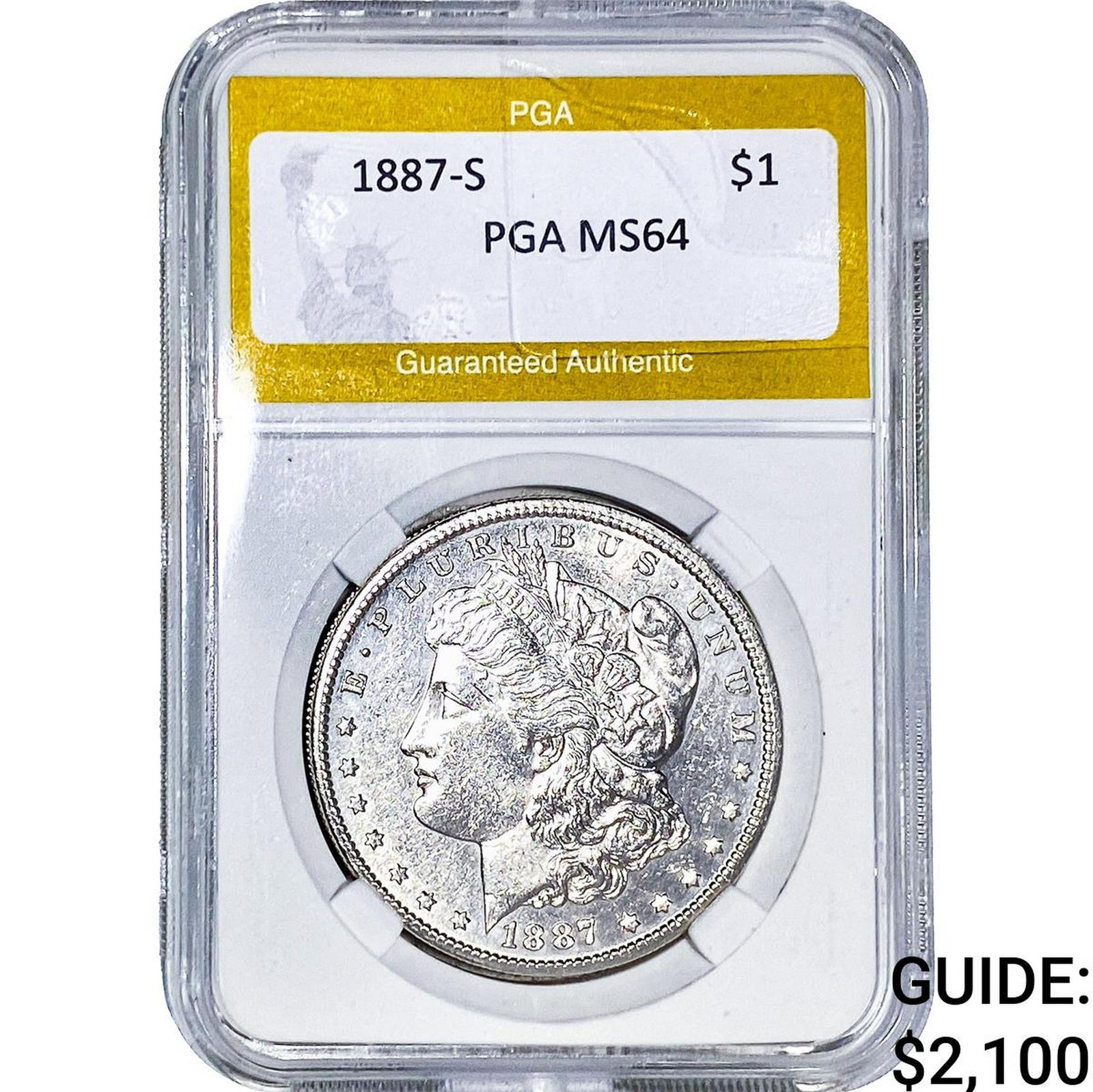 1887-S Morgan Silver Dollar PGA MS64: 1887-S Morgan Silver Dollar PGA MS64