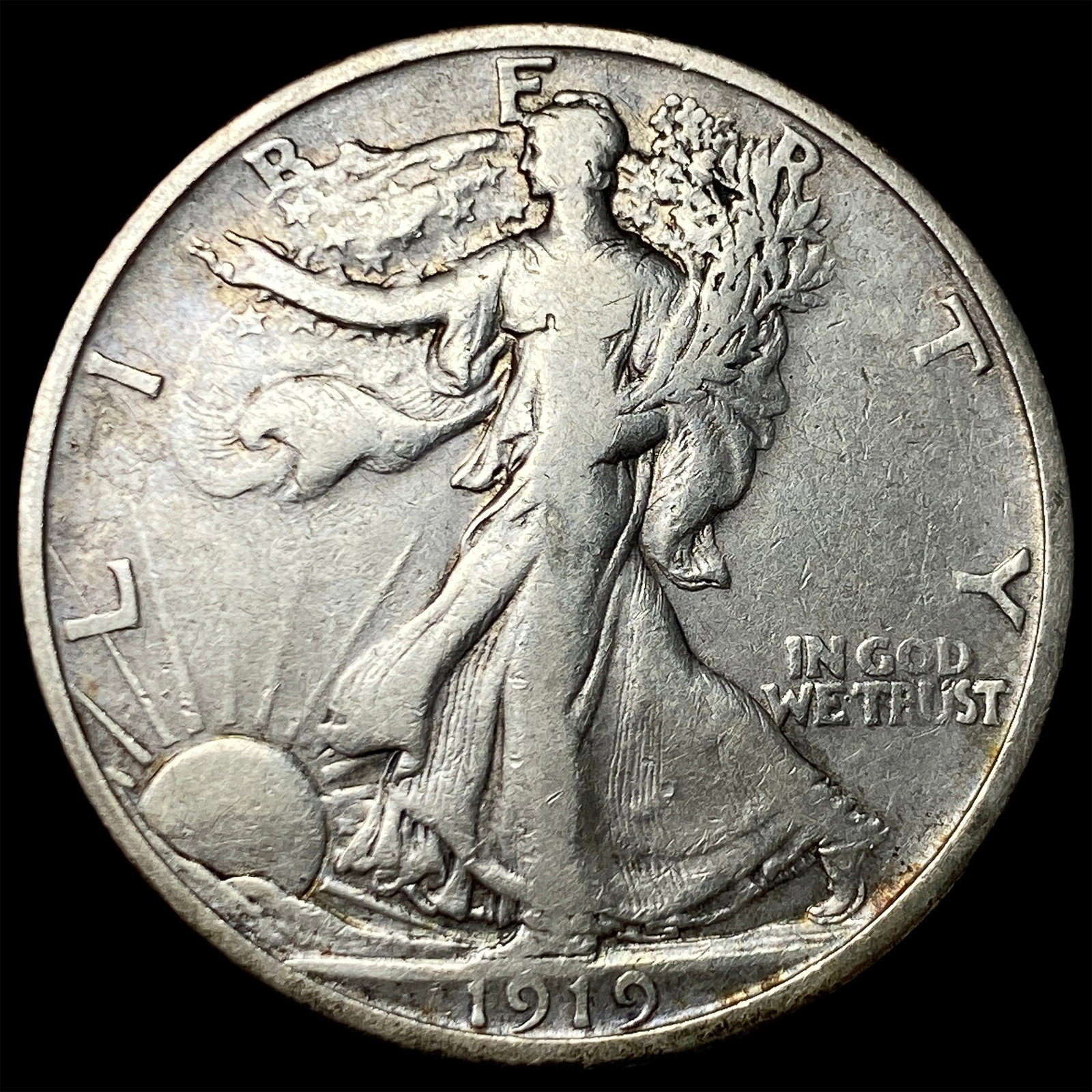 1919-S Silver Walking Liberty Half Dollar LIGHTLY CIRCULATED: 1919-S Silver Walking Liberty Half Dollar LIGHTLY CIRCULATED