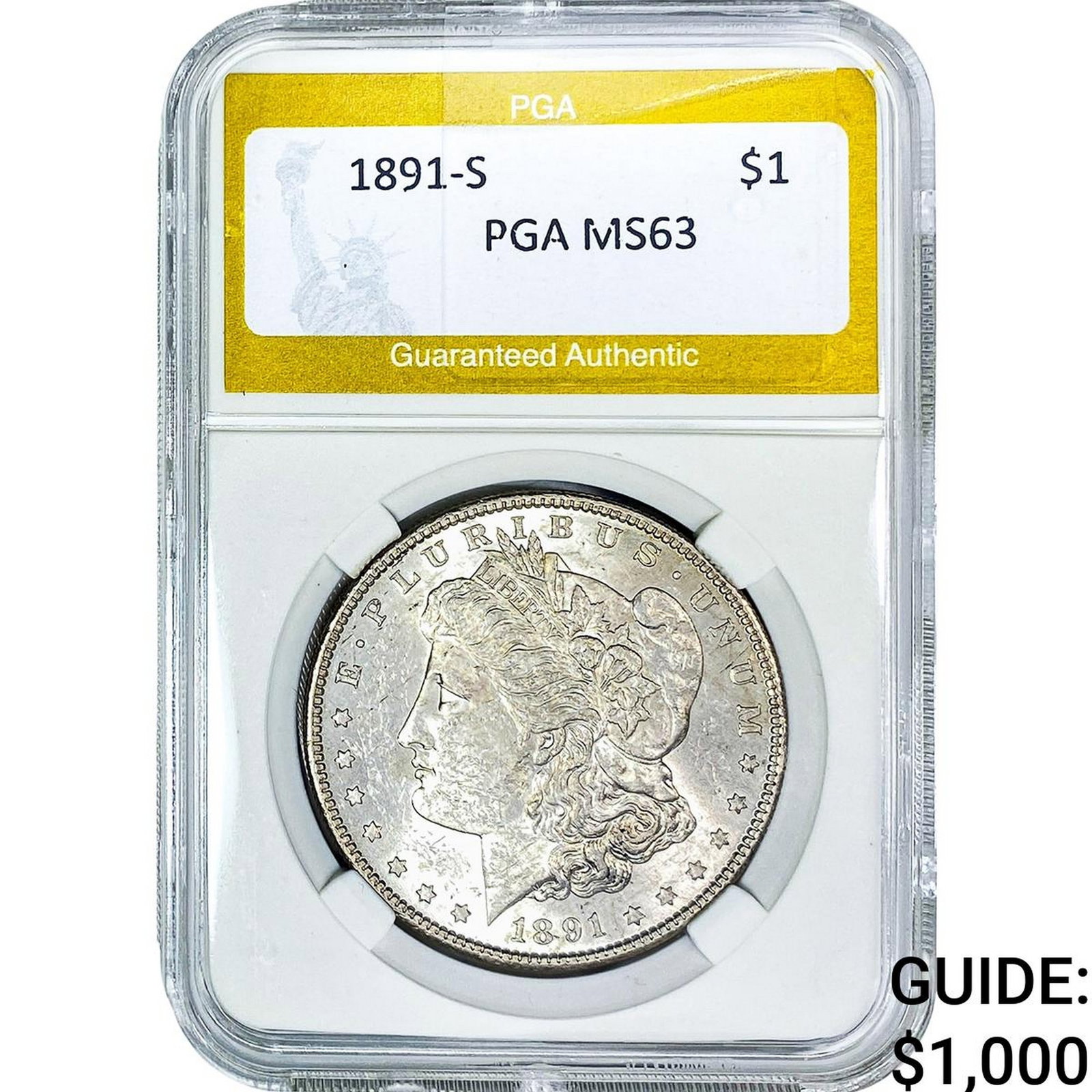 1891-S Morgan Silver Dollar PGA MS63 (1 of 2)