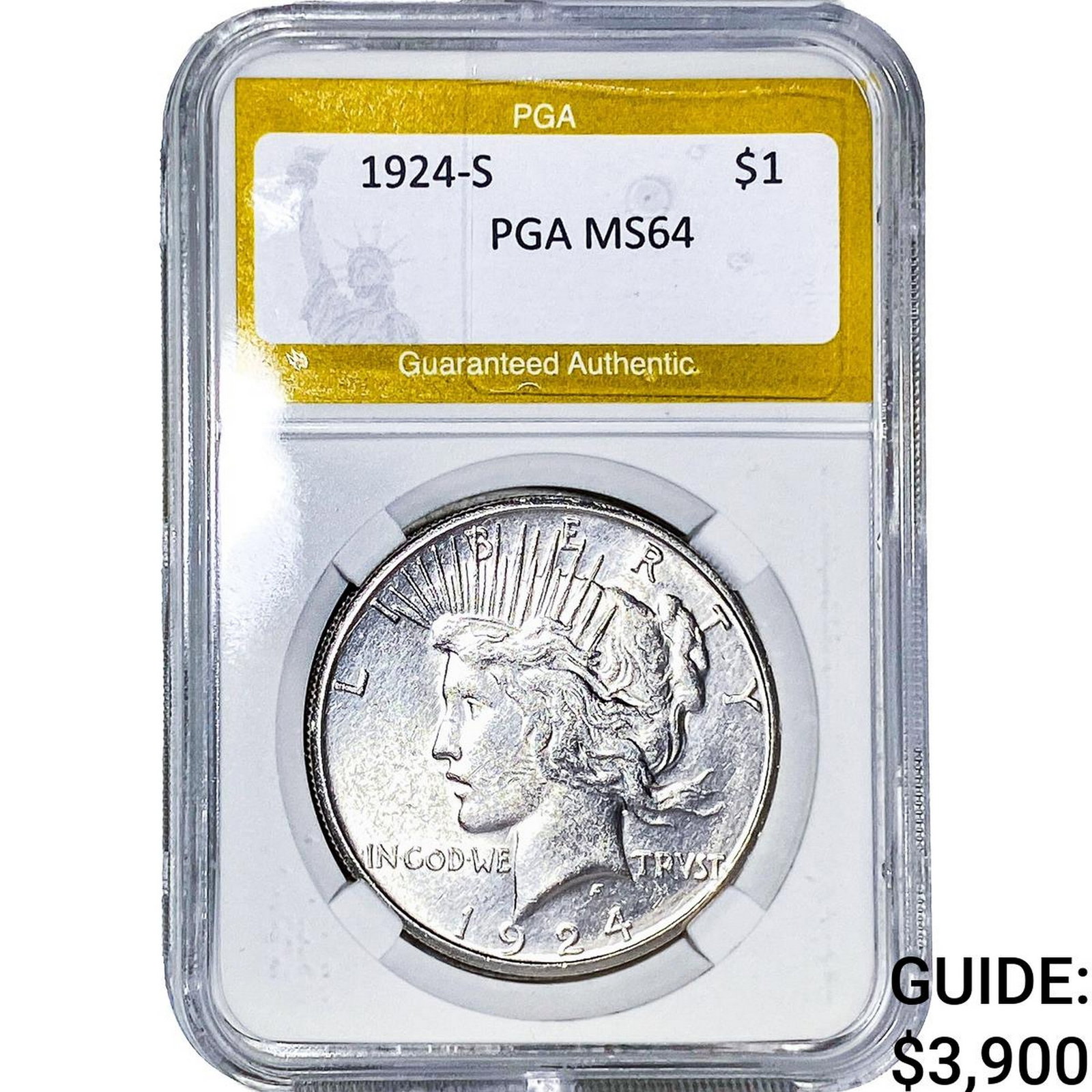 1924-S Silver Peace Dollar PGA MS64 (1 of 2)