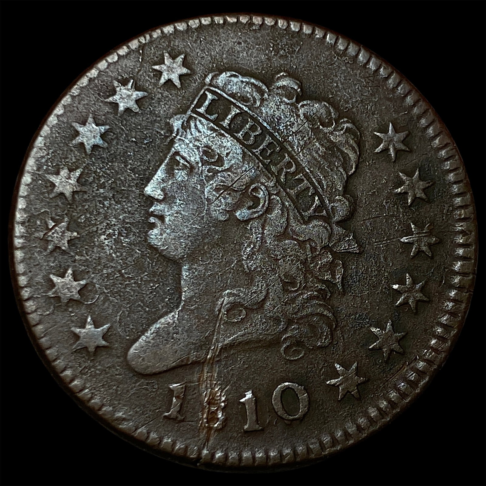 1810 Classic Head Large Cent ABOUT UNCIRCULATED: 1810 Classic Head Large Cent ABOUT UNCIRCULATED