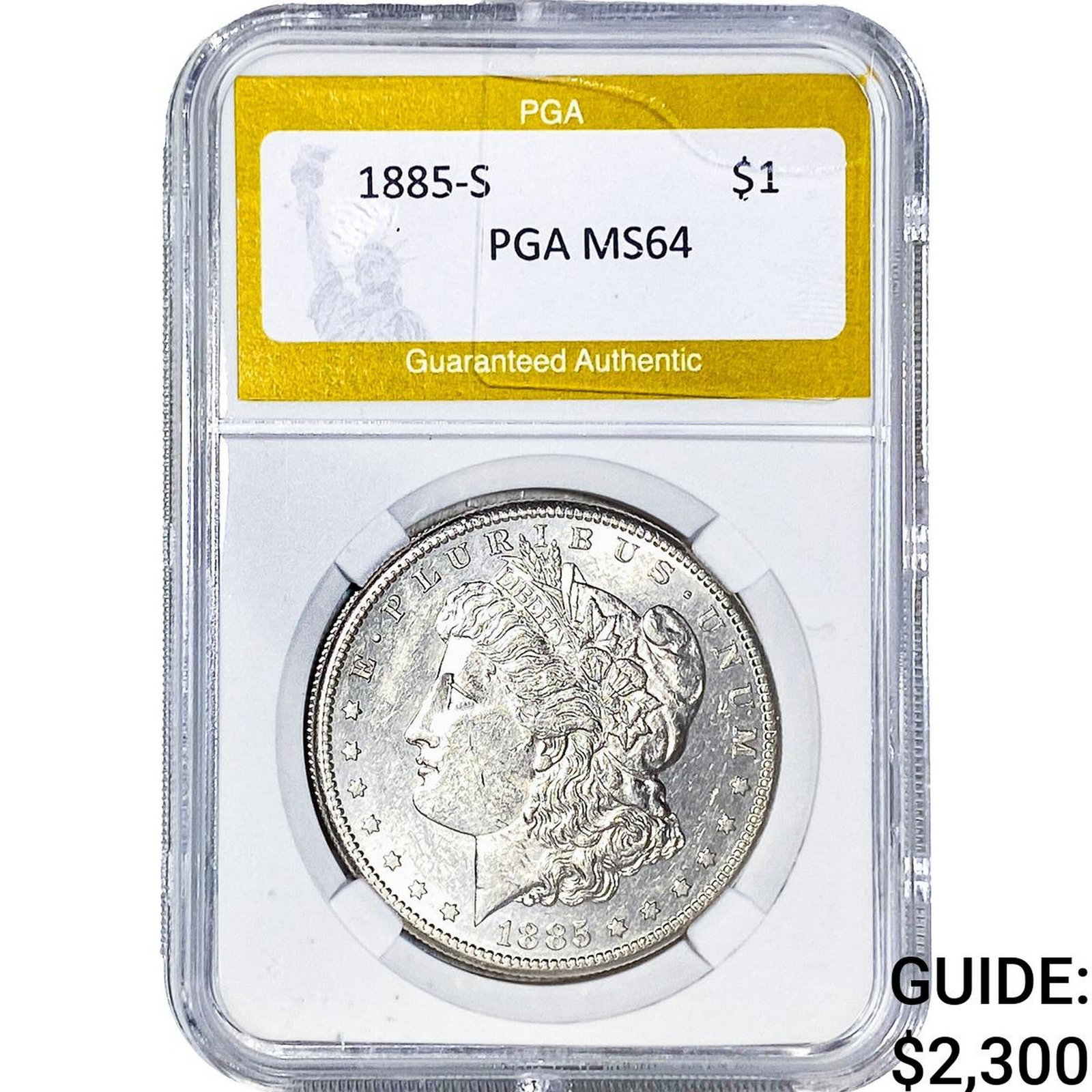 1885-S Morgan Silver Dollar PGA MS64: 1885-S Morgan Silver Dollar PGA MS64