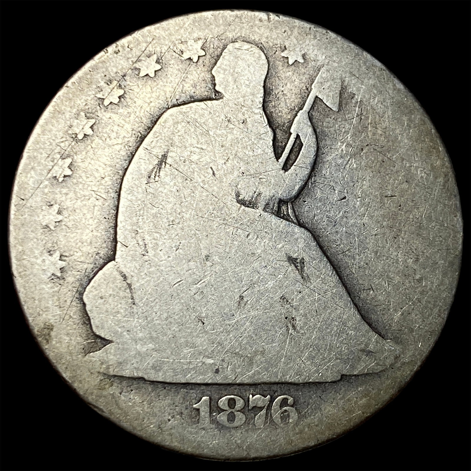 1876-CC Silver Seated Liberty Half Dollar NICELY CIRCULATED: 1876-CC Silver Seated Liberty Half Dollar NICELY CIRCULATED