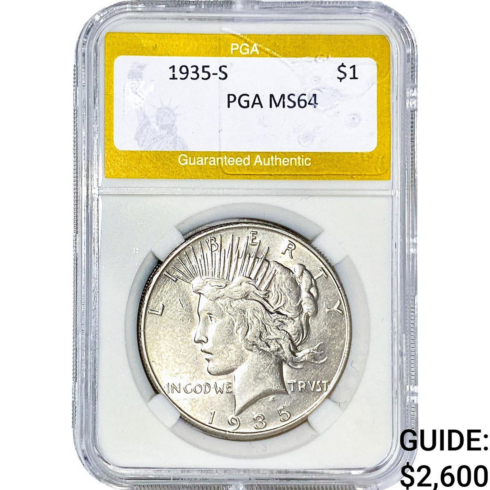 1935-S Silver Peace Dollar PGA MS64 (1 of 2)