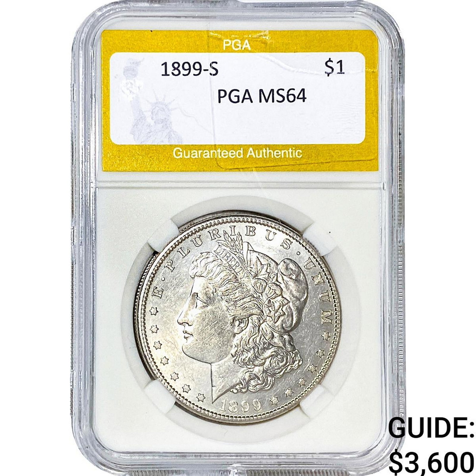 1899-S Morgan Silver Dollar PGA MS64: 1899-S Morgan Silver Dollar PGA MS64