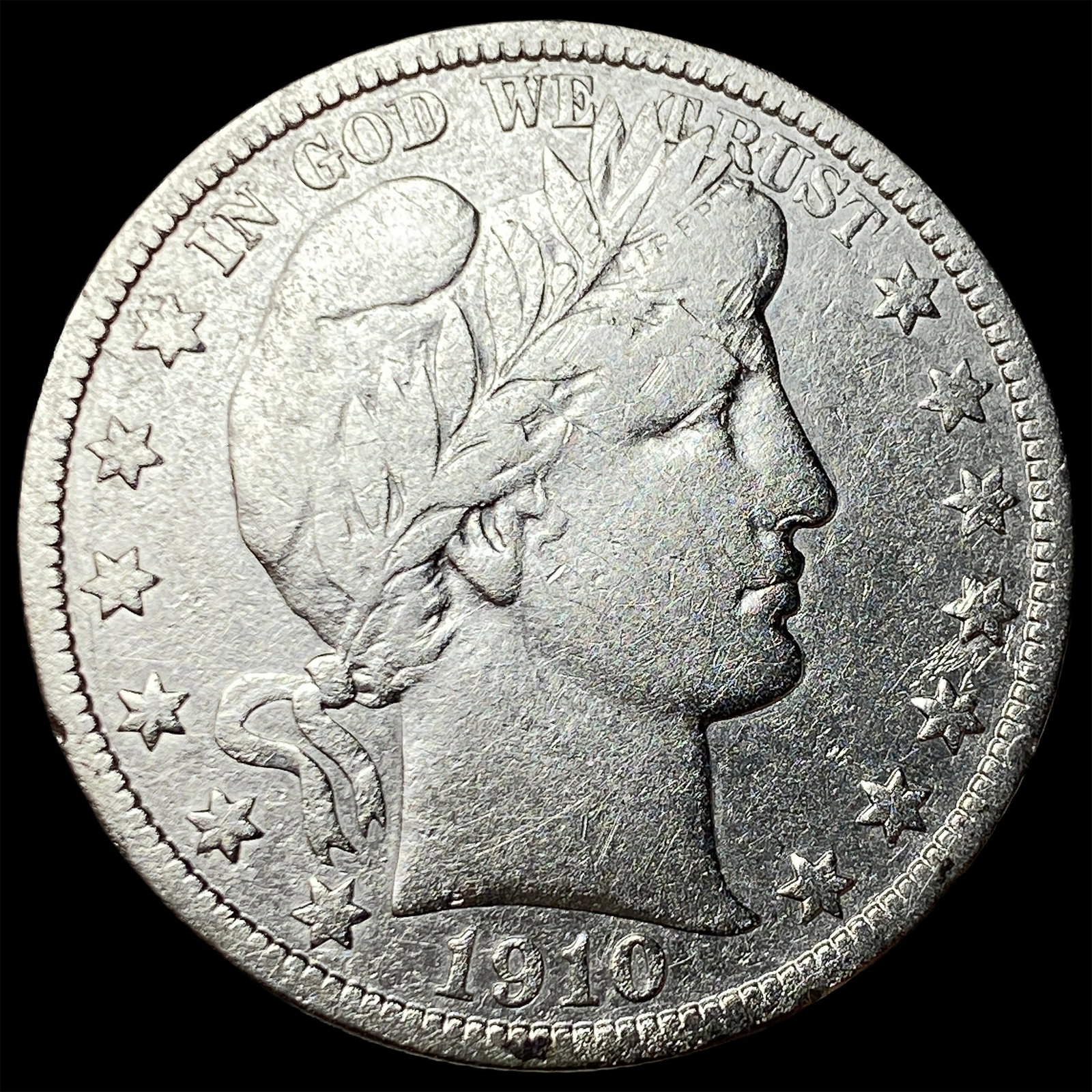 1910-S Silver Barber Half Dollar LIGHTLY CIRCULATED: 1910-S Silver Barber Half Dollar LIGHTLY CIRCULATED