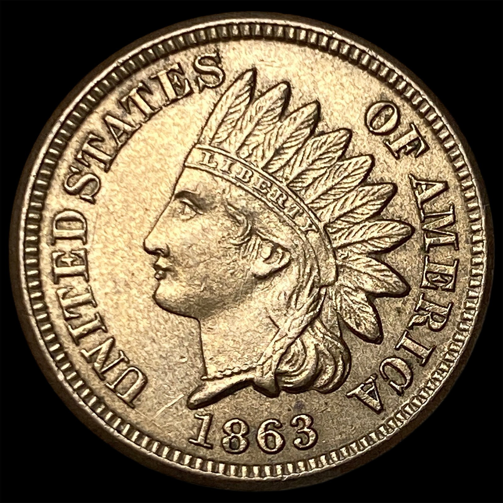 1863 Indian Head Cent CLOSELY UNCIRCULATED: 1863 Indian Head Cent CLOSELY UNCIRCULATED