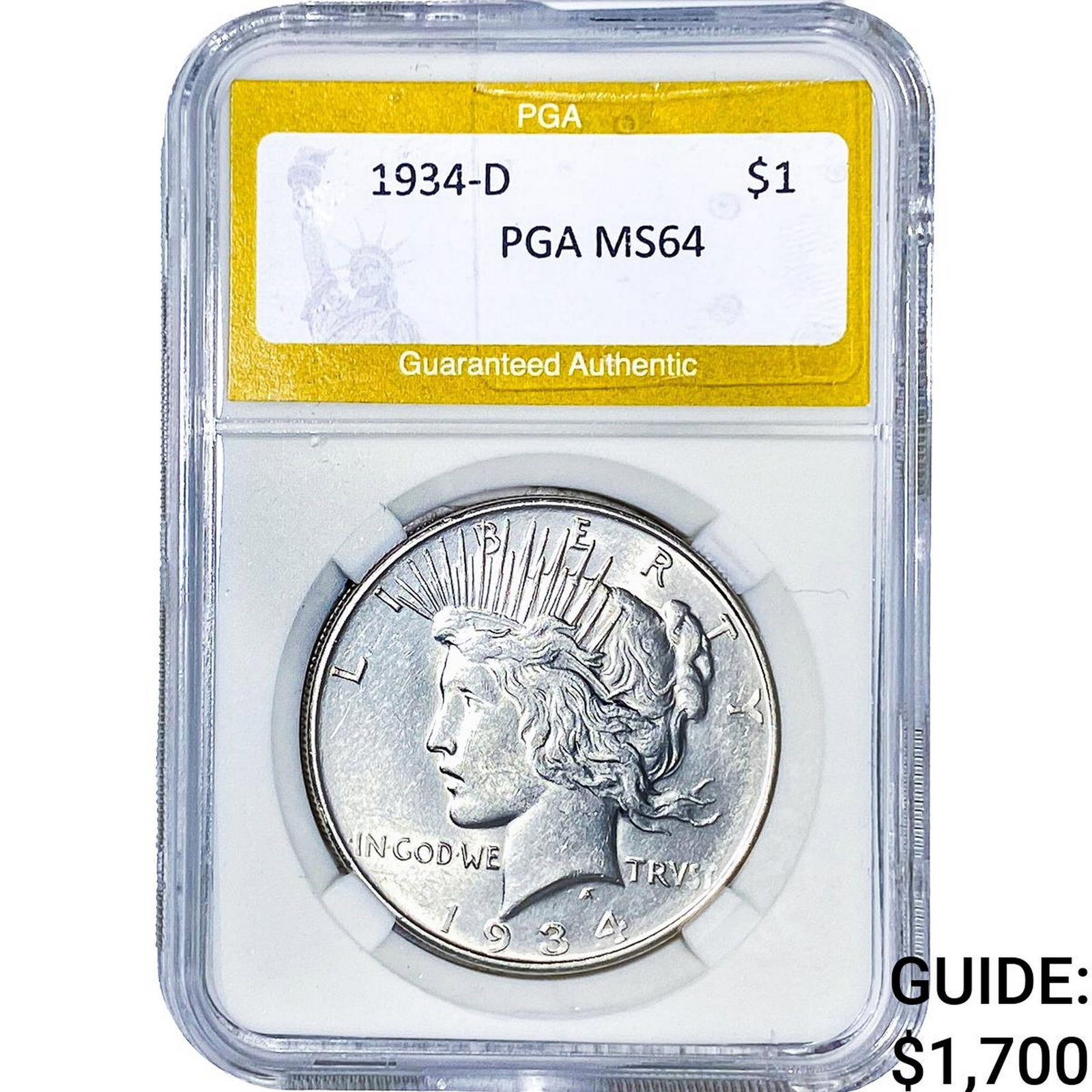 1934-D Morgan Silver Dollar PGA MS64 (1 of 2)