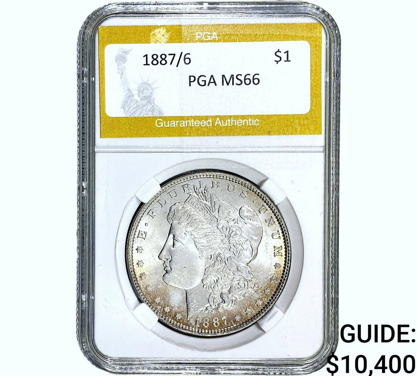 1887/6 Morgan Silver Dollar PGA MS66: 1887/6 Morgan Silver Dollar PGA MS66
