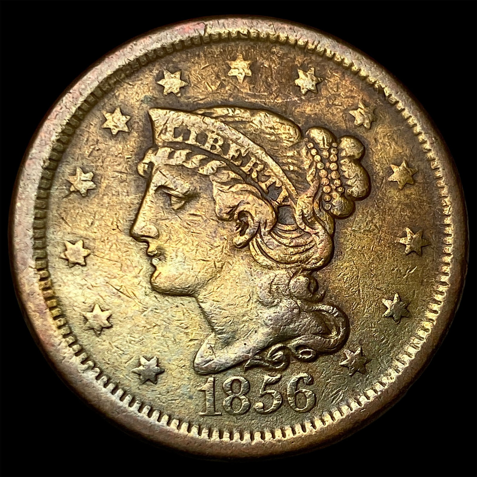1856 Braided Hair Large Cent NEARLY UNCIRCULATED: 1856 Braided Hair Large Cent NEARLY UNCIRCULATED