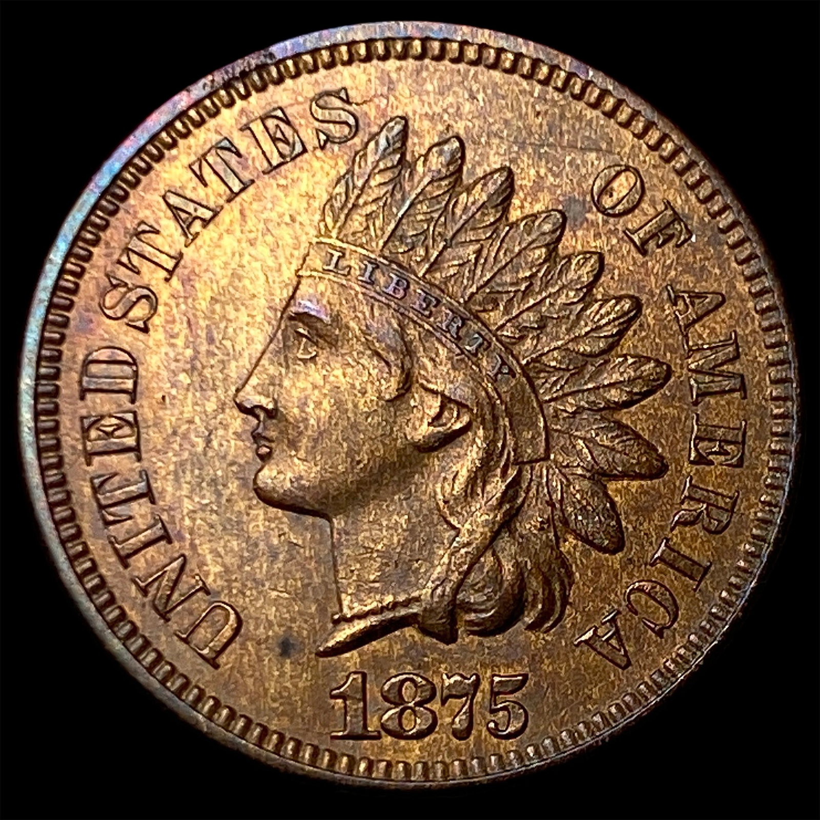 1875 Indian Head Cent CLOSELY UNCIRCULATED (1 of 2)