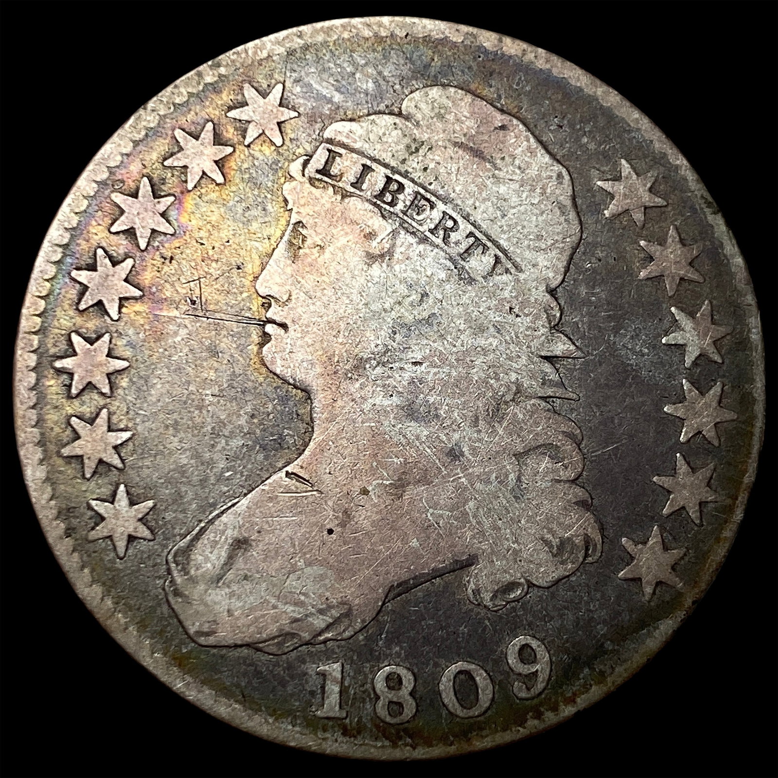 1809 Silver Capped Bust Half Dollar NICELY CIRCULATED: 1809 Silver Capped Bust Half Dollar NICELY CIRCULATED