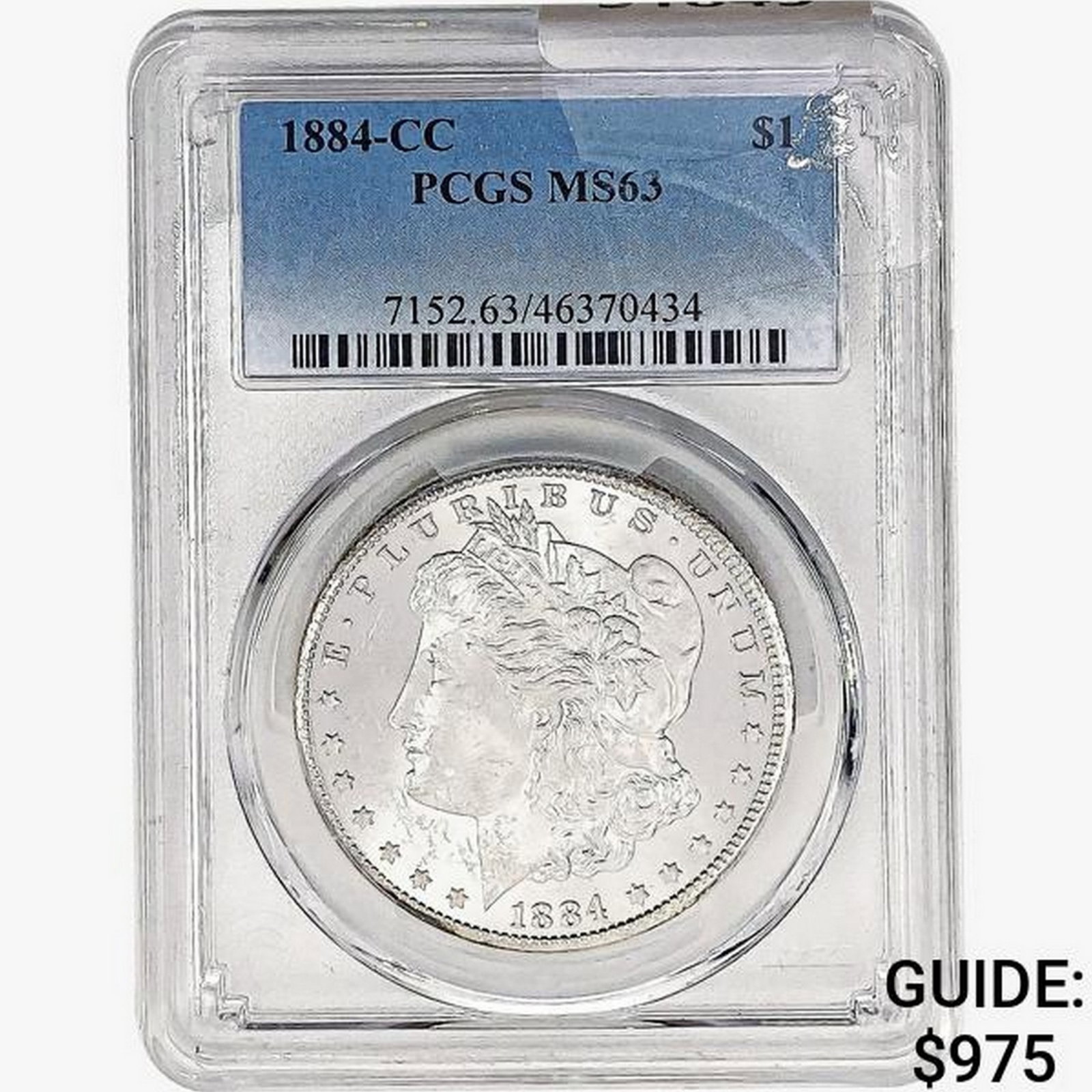 1884-CC Morgan Silver Dollar PCGS MS63: 1884-CC Morgan Silver Dollar PCGS MS63