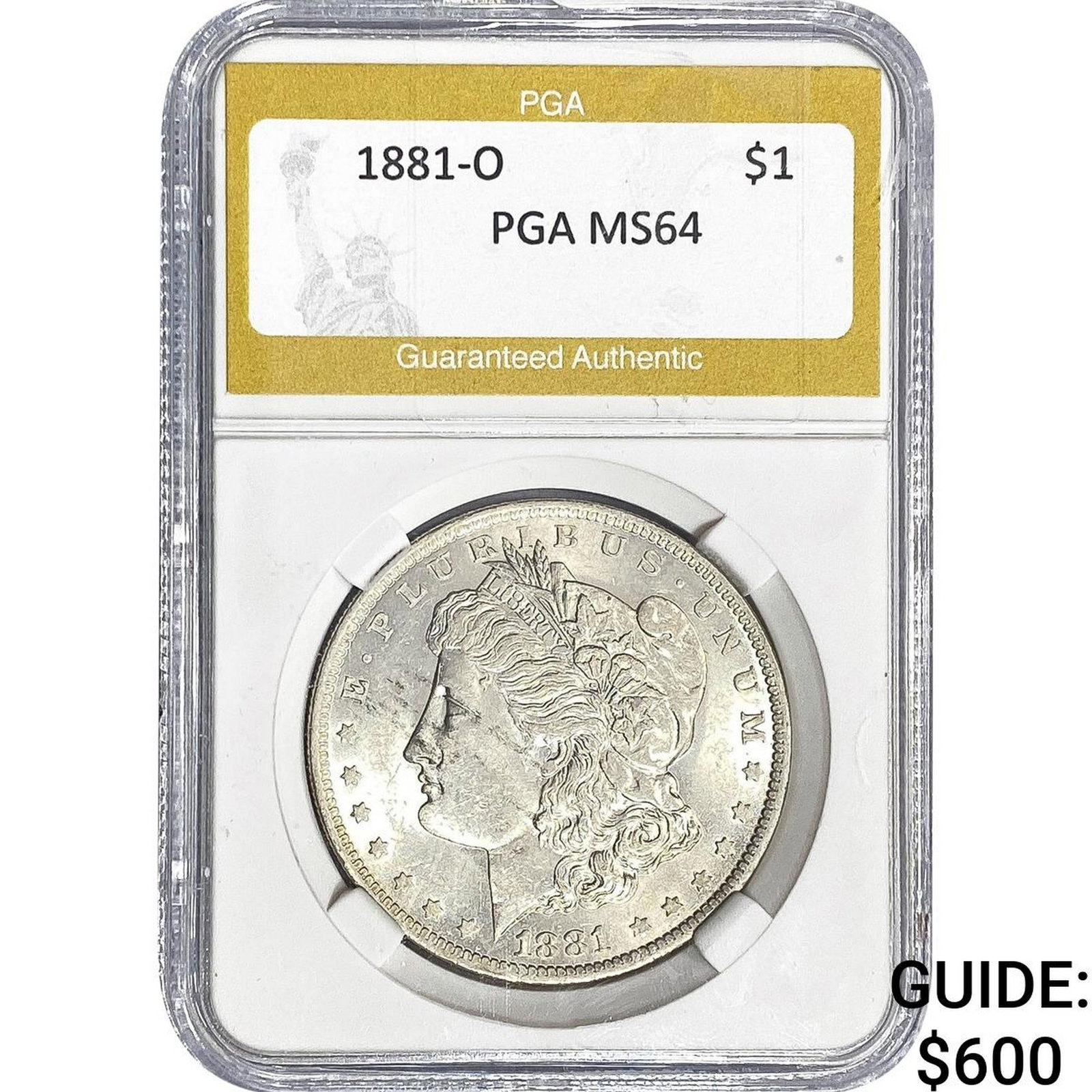 1881-O Morgan Silver Dollar PGA MS64: 1881-O Morgan Silver Dollar PGA MS64
