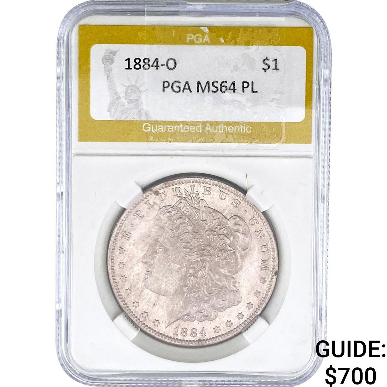 1884-O Morgan Silver Dollar PGA MS64 PL: 1884-O Morgan Silver Dollar PGA MS64 PL